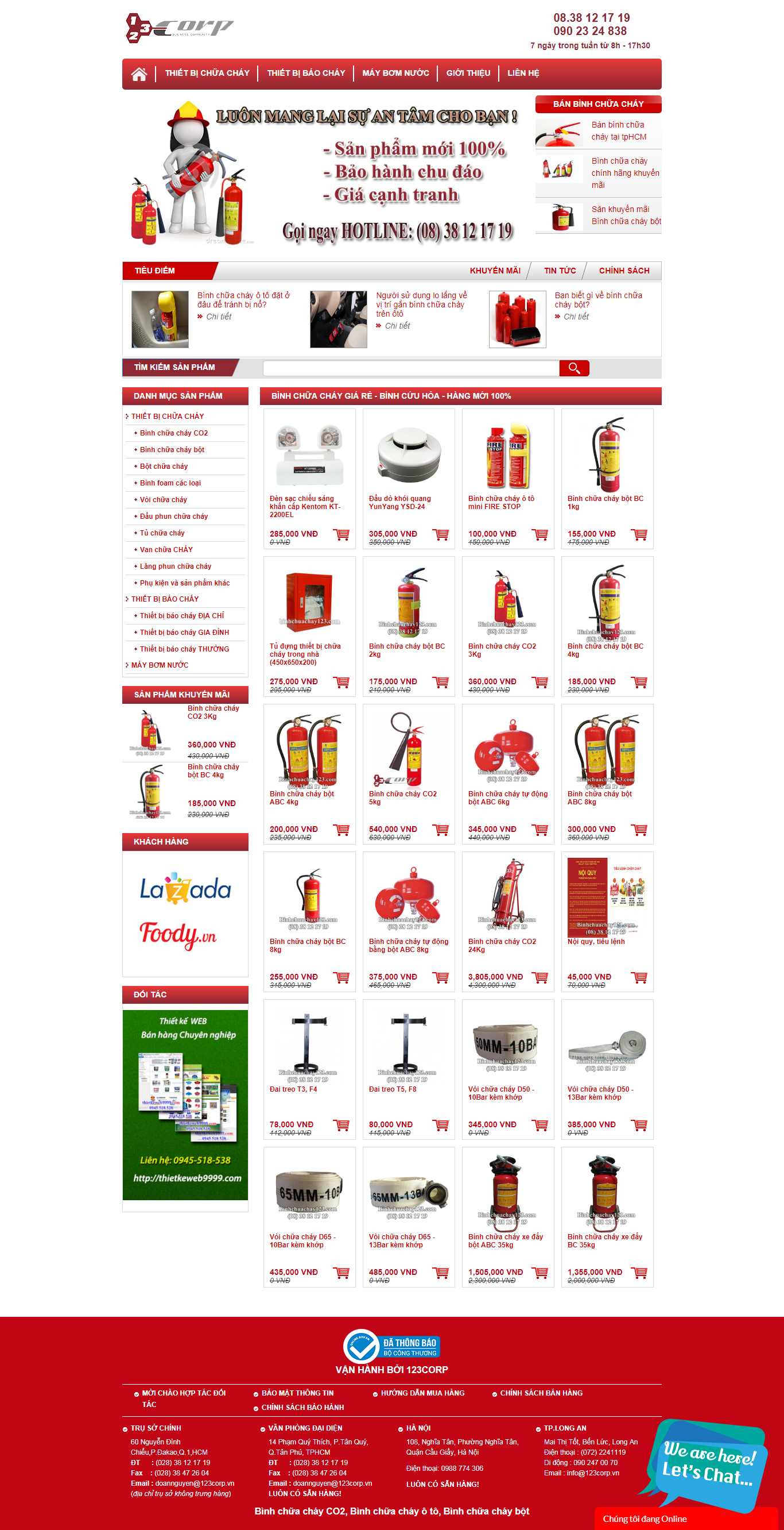 Thiết kế Web bình chữa cháy binhchuachay123.com