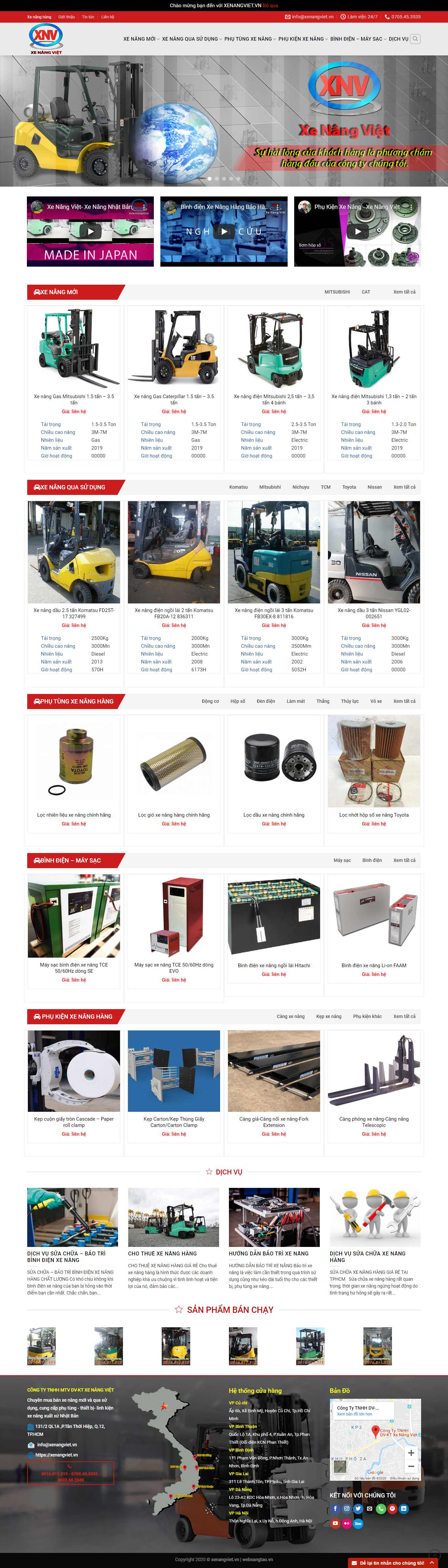 Thiết kế Web bán xe nâng hàng xenangviet.vn