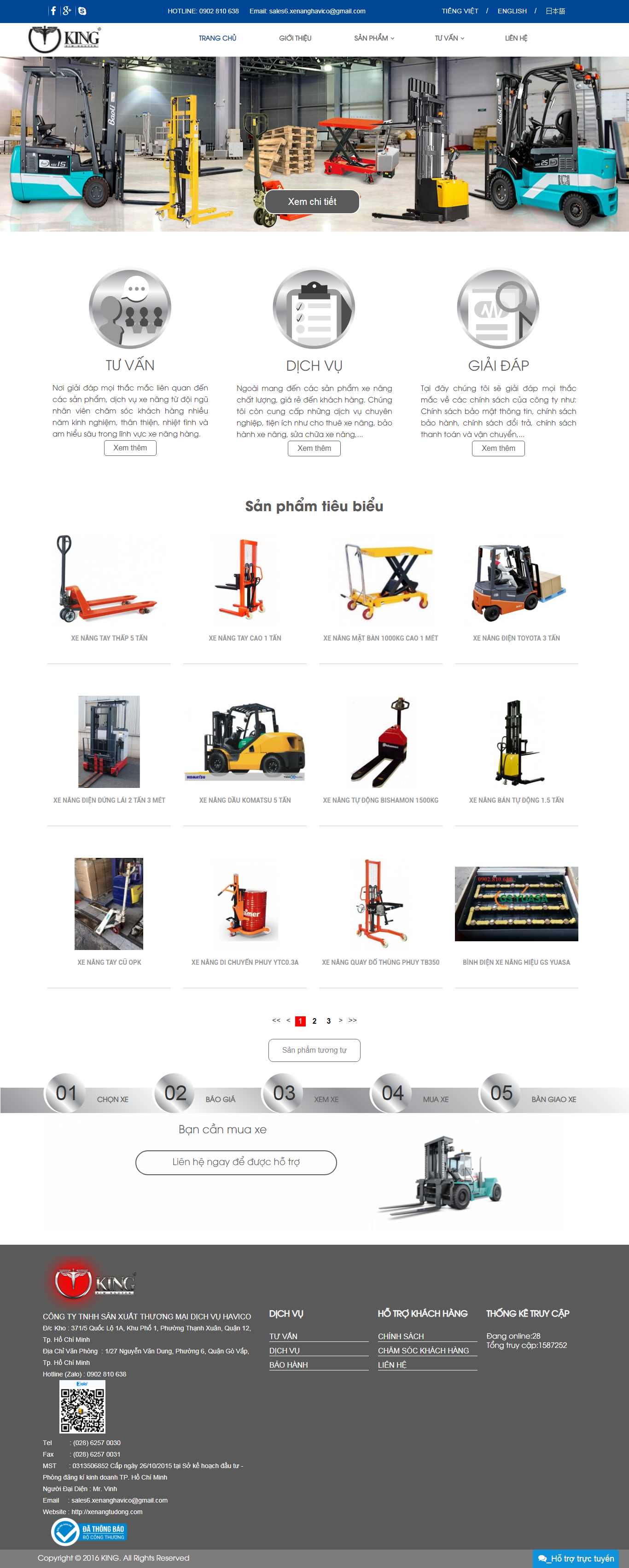 Thiết kế Web bán xe nâng hàng xenangtudong.com