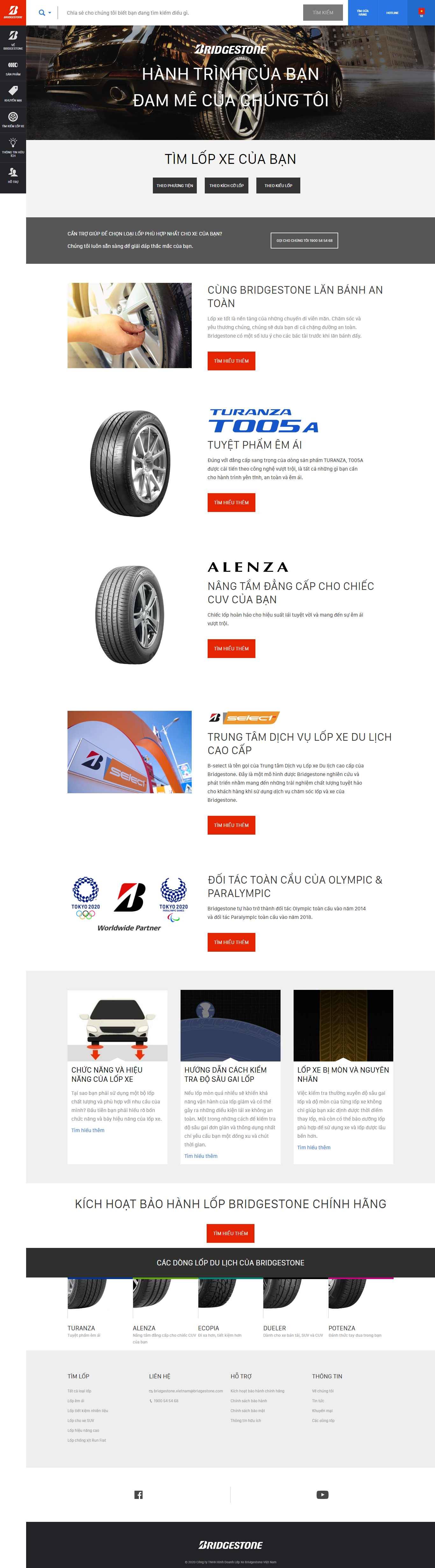 Thiết kế Web bán lốp xe máy, ô tô bridgestone.com.vn