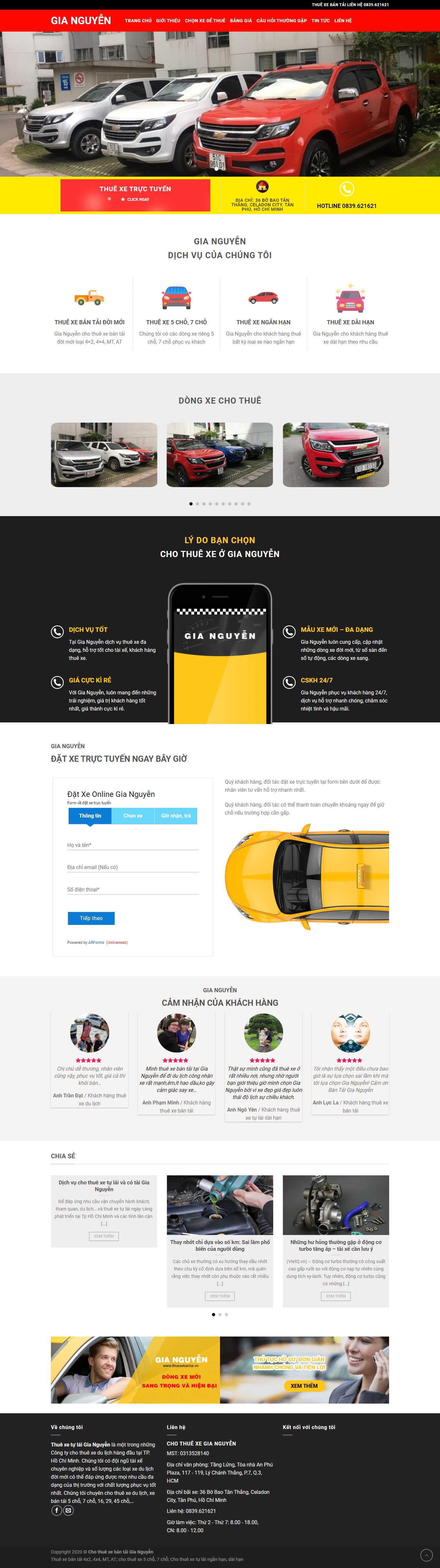 Thiết kế Web thuê xe tải thuexebantai.vn