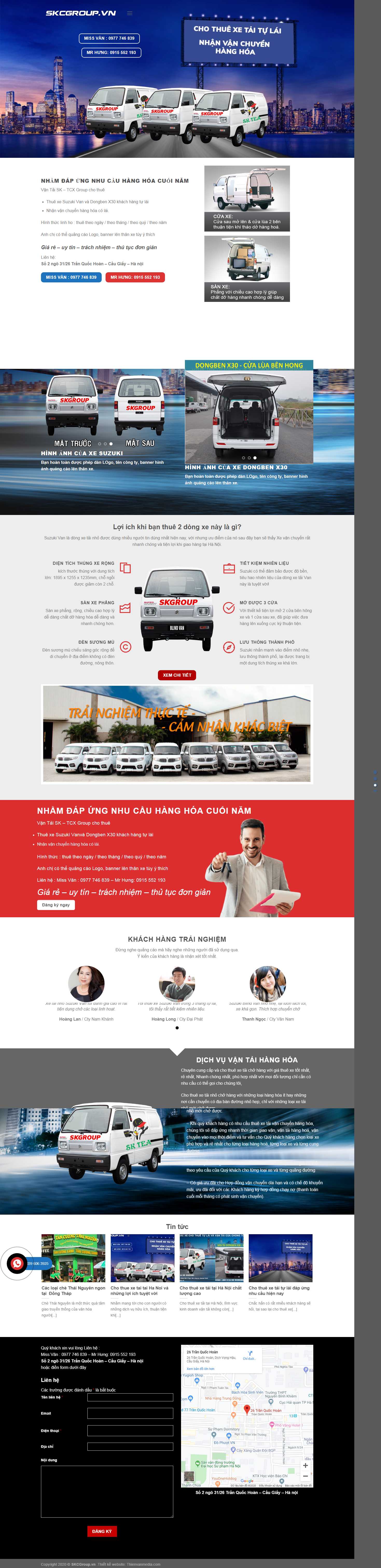 Thiết kế Web thuê xe tải skcgroup.vn