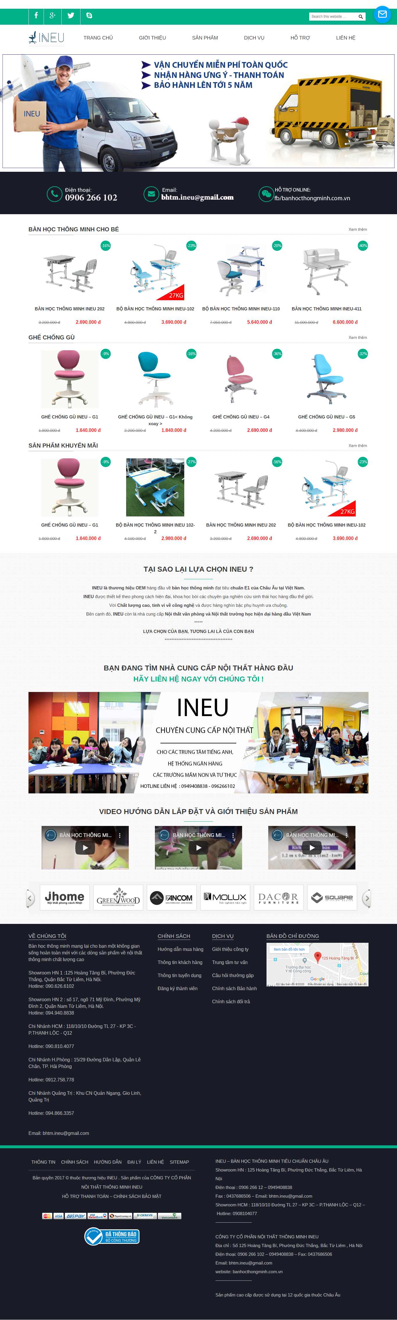 Thiết kế Web bàn học cho bé banhocthongminh.com.vn