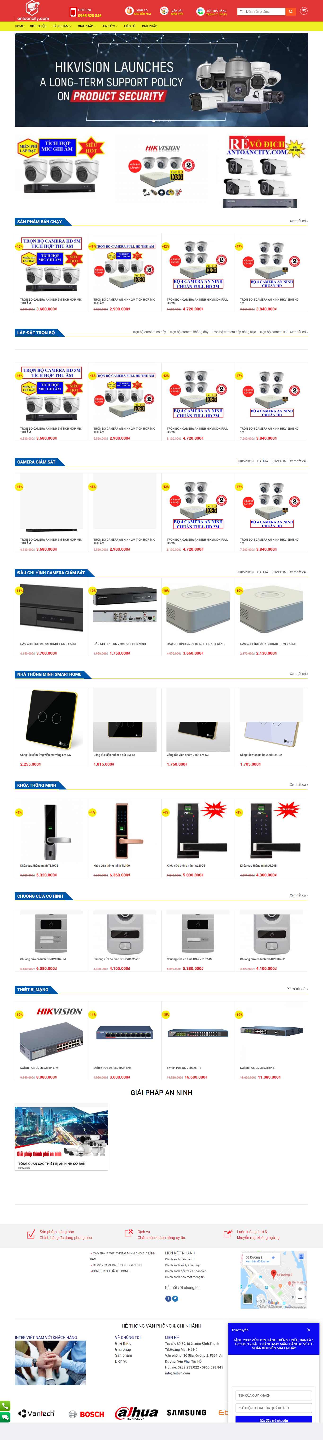 Thiết kế Web bán camera giám sát antoancity.com