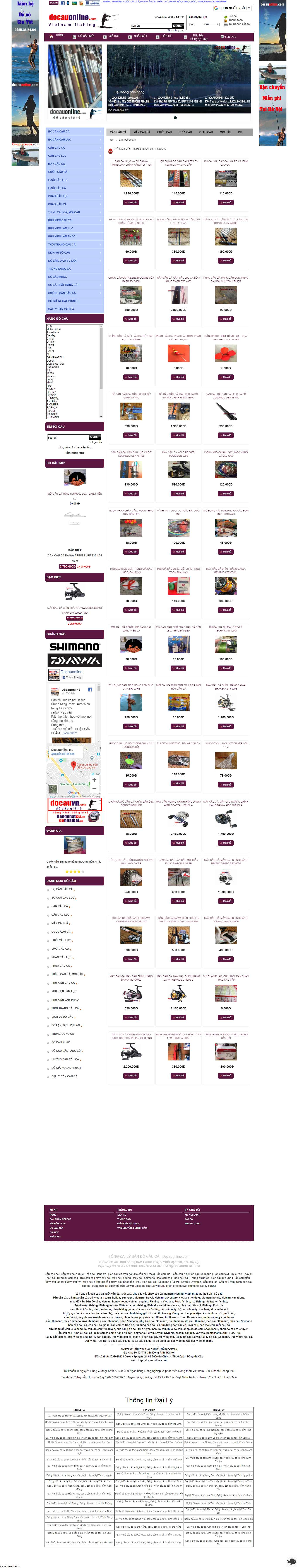 Thiết kế Web bán đồ câu cá docauonline.com