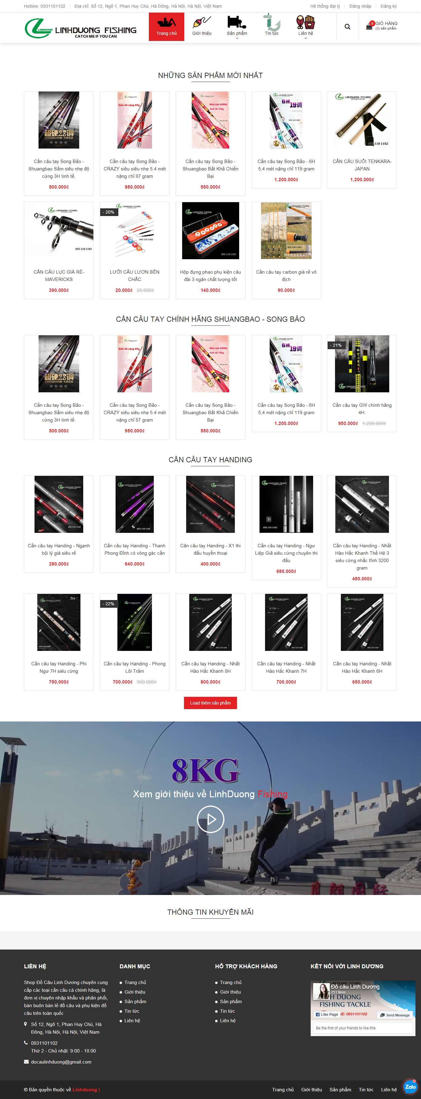 Thiết kế Web bán đồ câu cá cancautay.vn