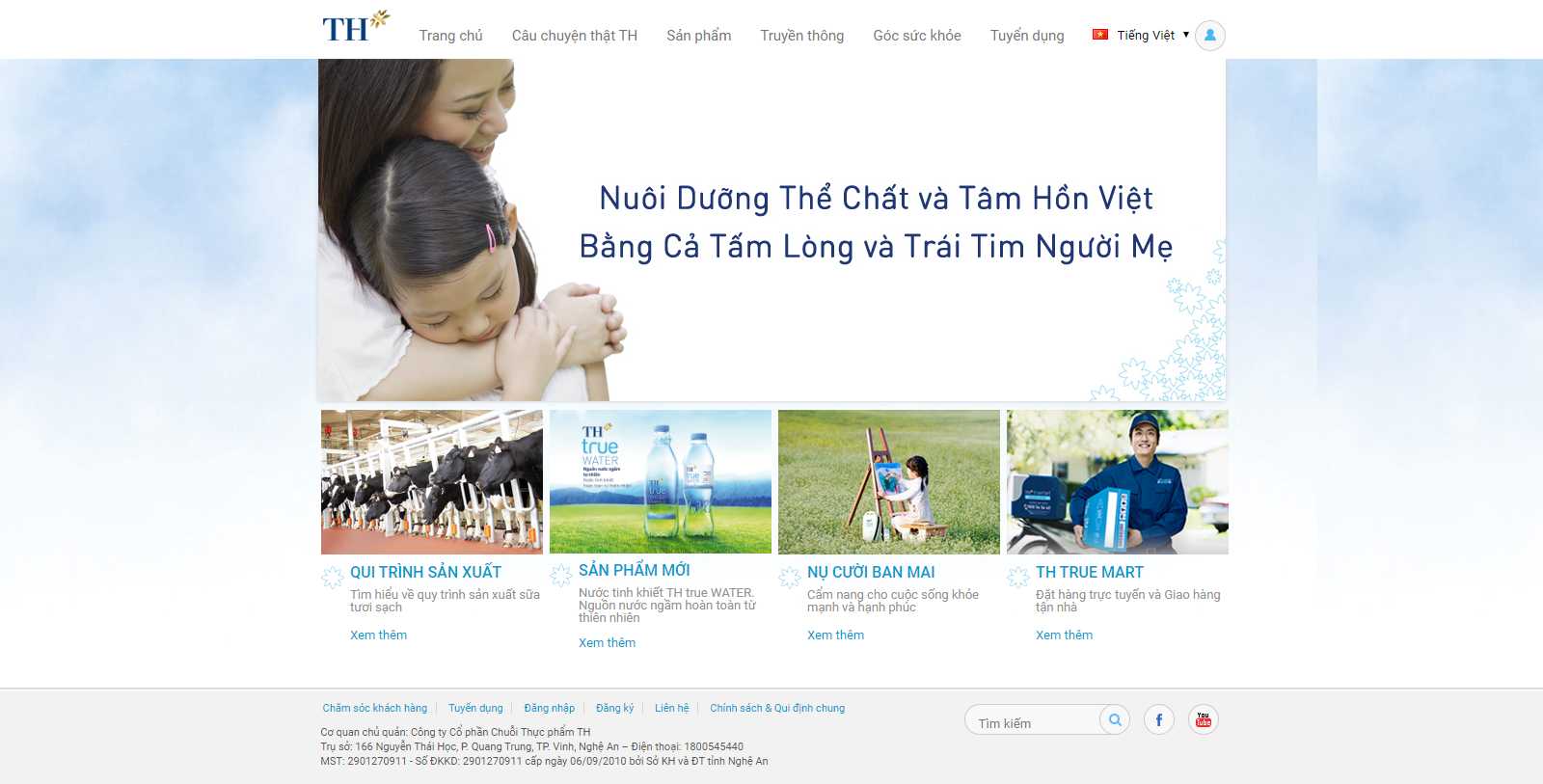 Thiết kế Web độc đáo thmilk.vn