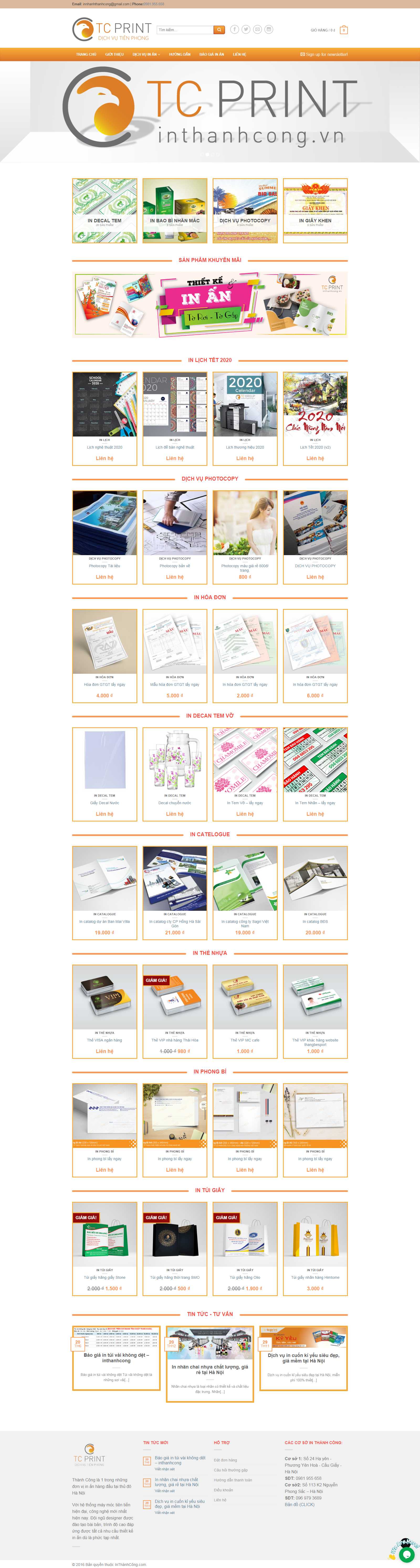 Thiết kế Web cực rẻ inthanhcong.vn