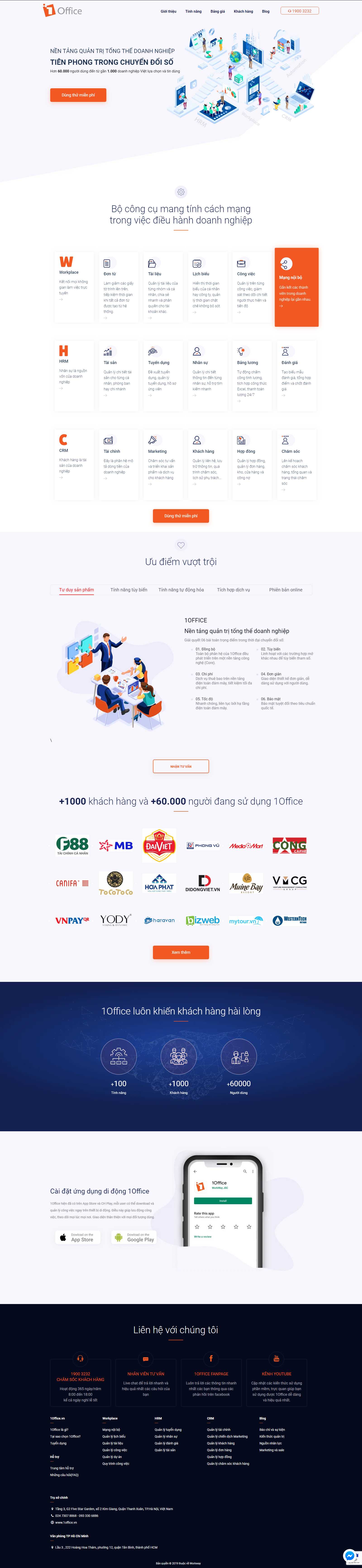 Thiết kế Web phần mềm 1office.vn