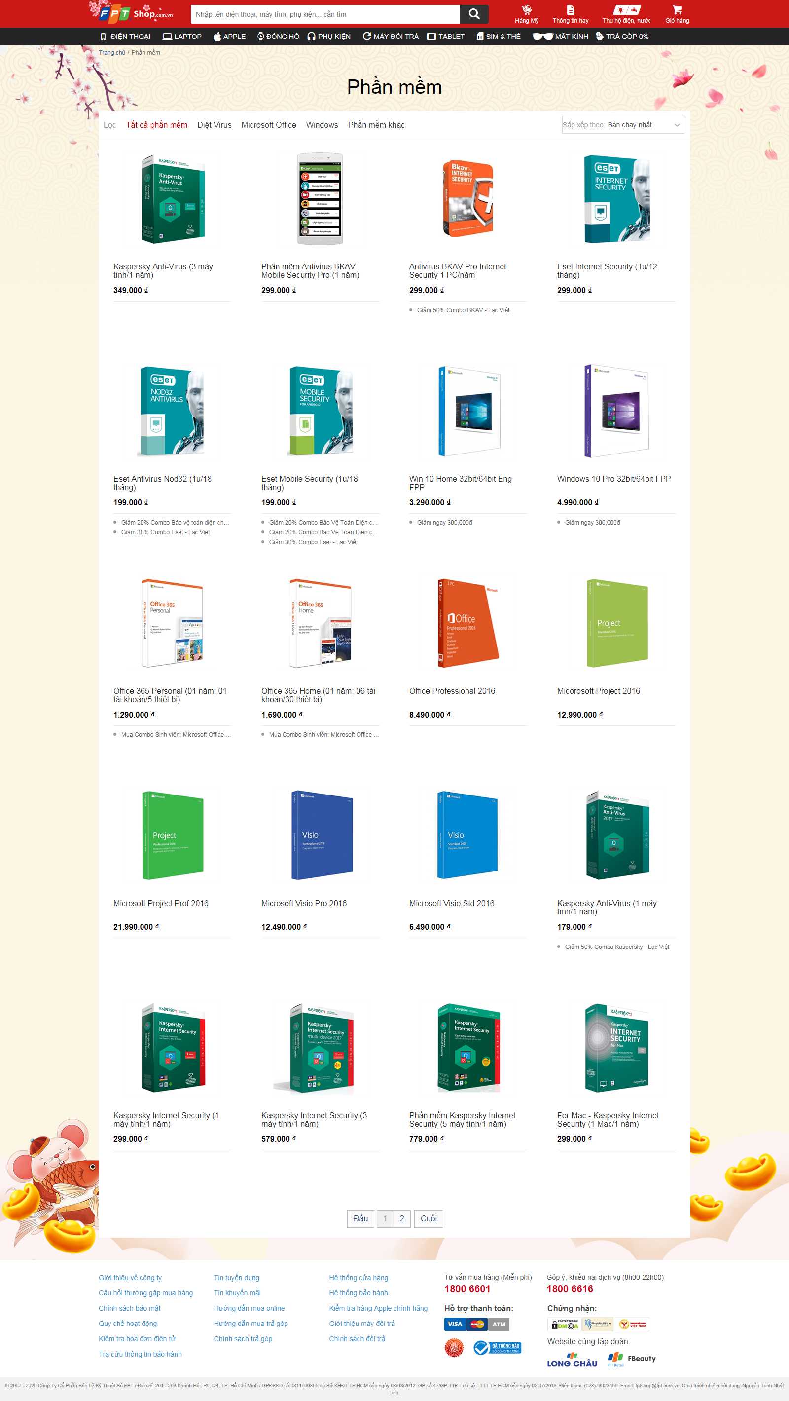 Thiết kế Web phần mềm fptshop.com.vn