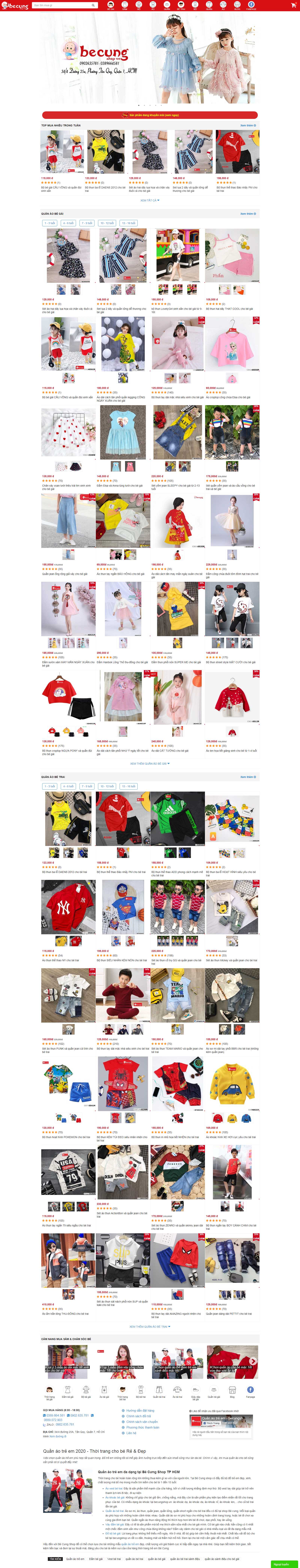 Thiết kế Web shop becungshop.vn