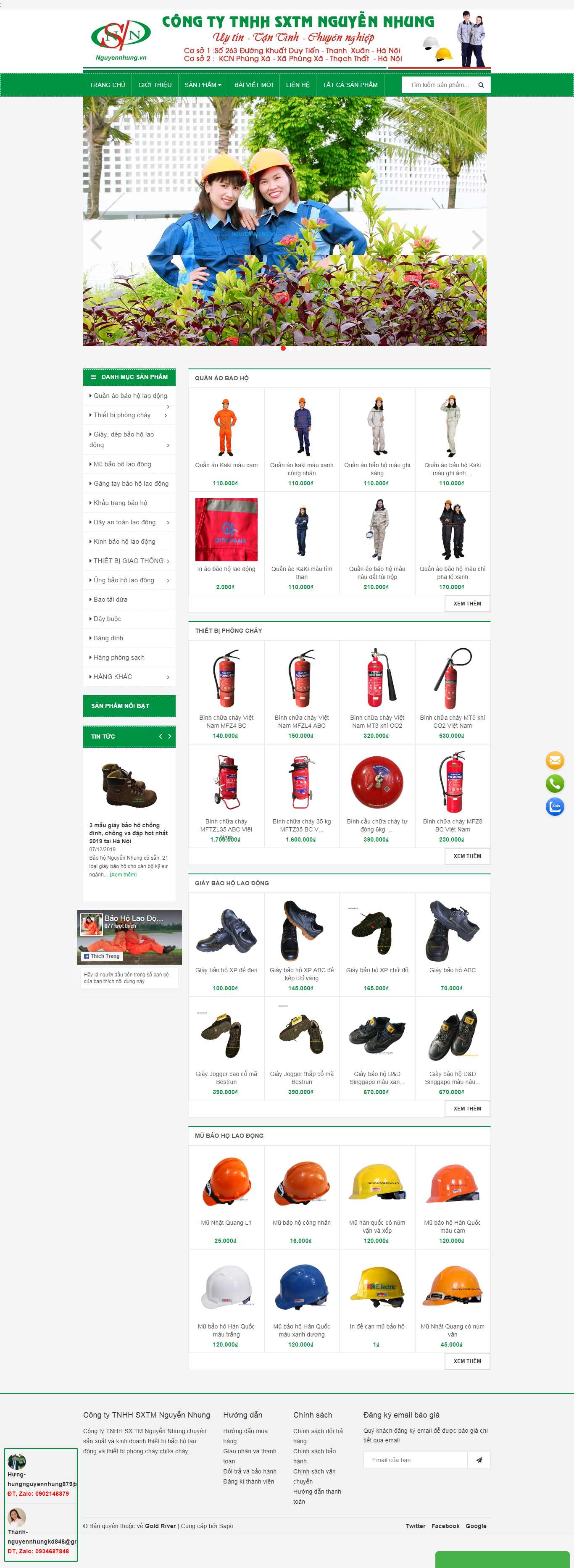 Thiết kế Web giày bảo hộ lao động nguyennhung.vn