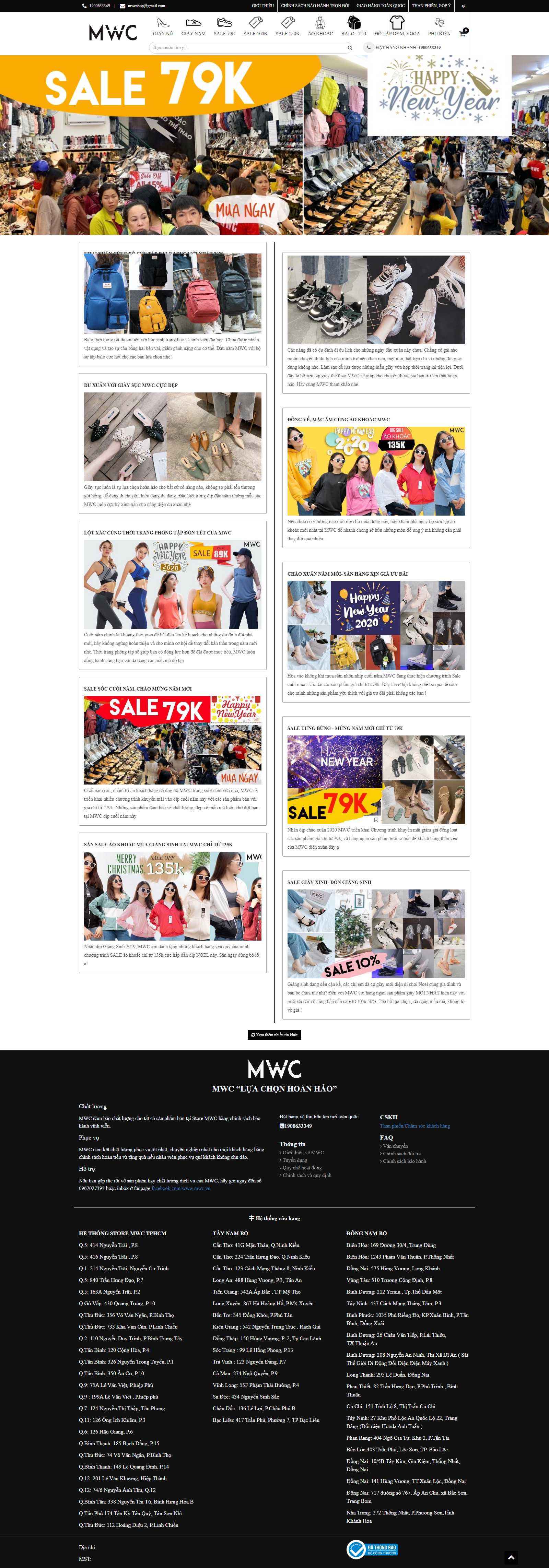 Thiết kế Web shop mwcstore.net