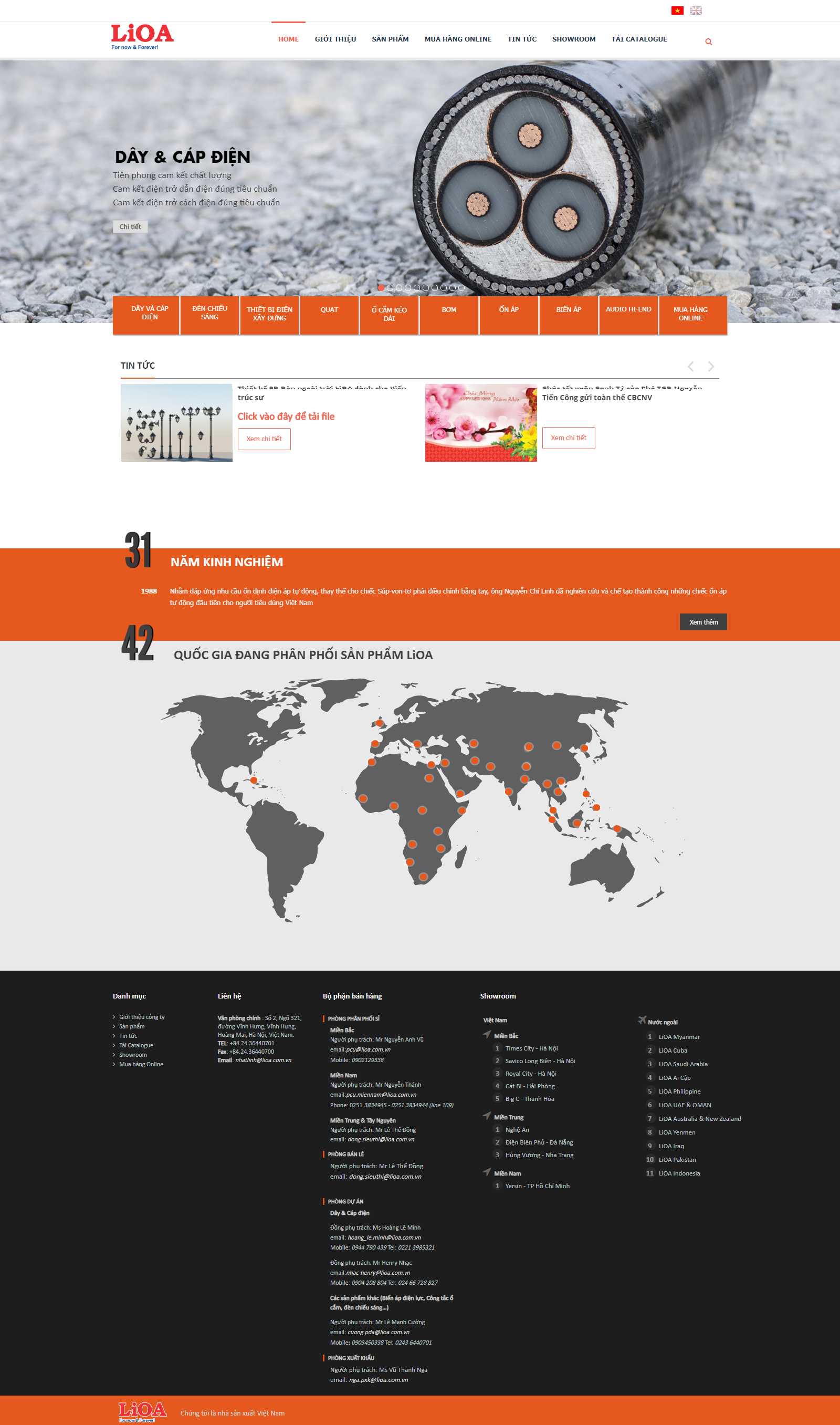 Thiết kế Web ổn áp, lioa lioa.com.vn