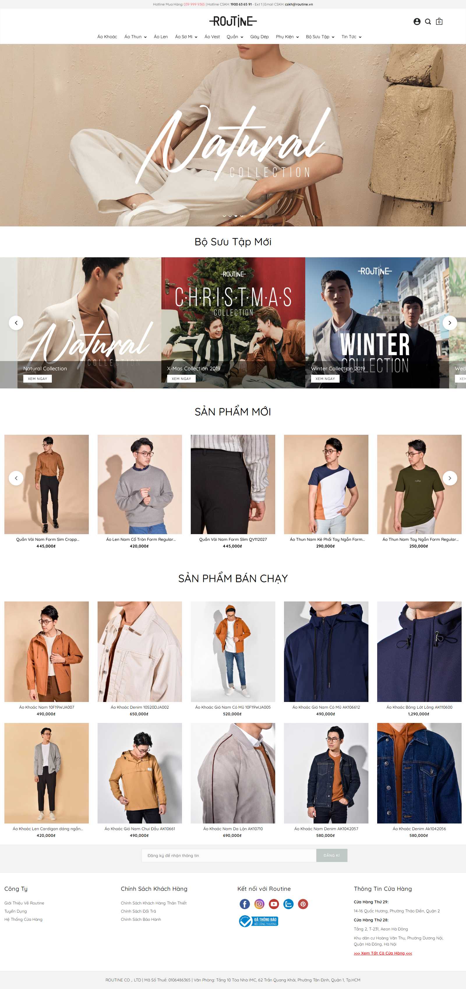 Thiết kế Web shop thời trang routine.vn