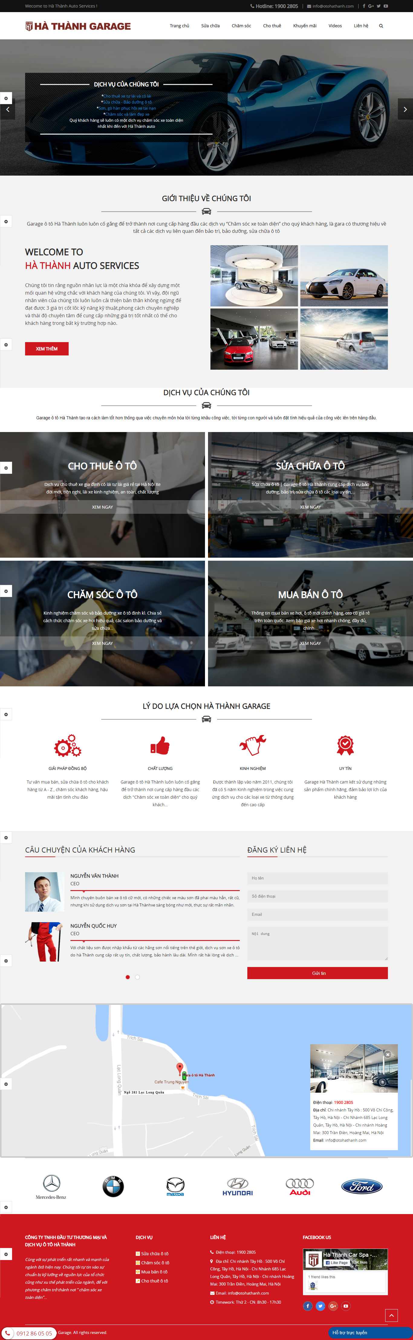 Thiết kế Web gara ô tô otohathanh.com