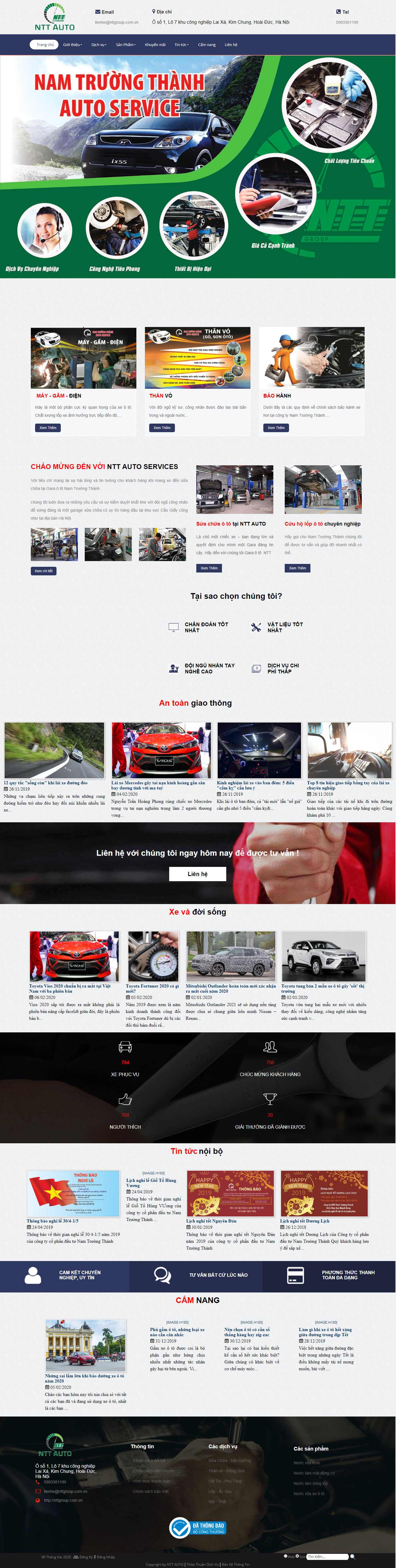 Thiết kế Web gara ô tô nttgroup.com.vn