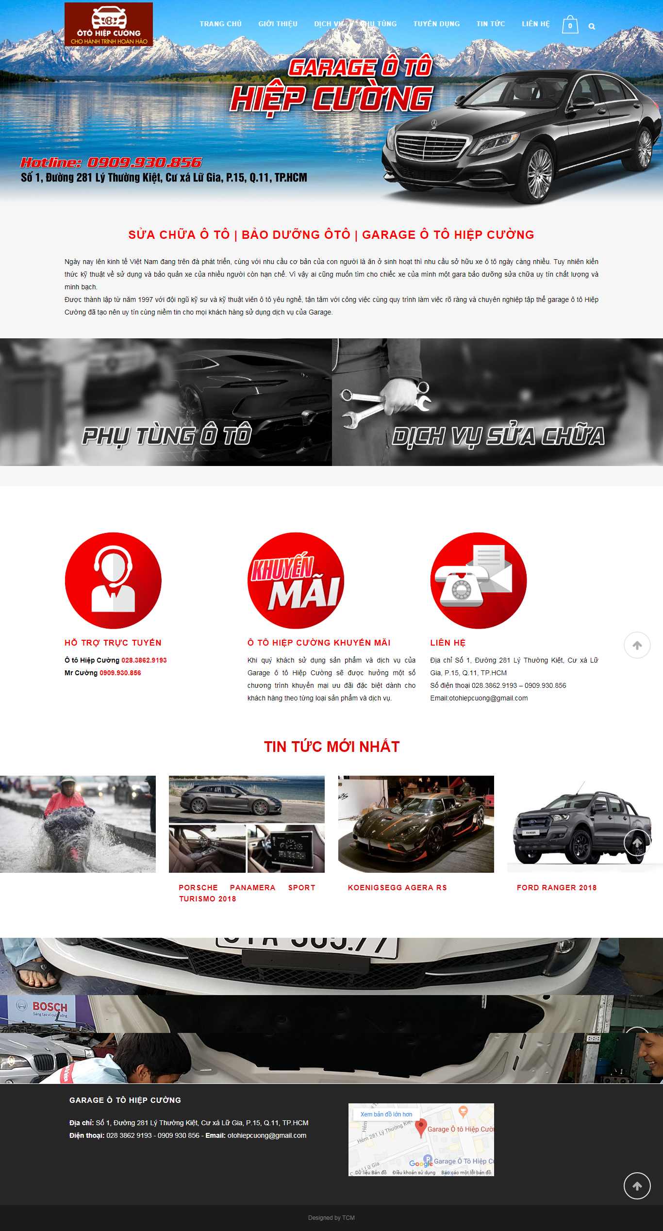 Thiết kế Web gara ô tô otohiepcuong.com