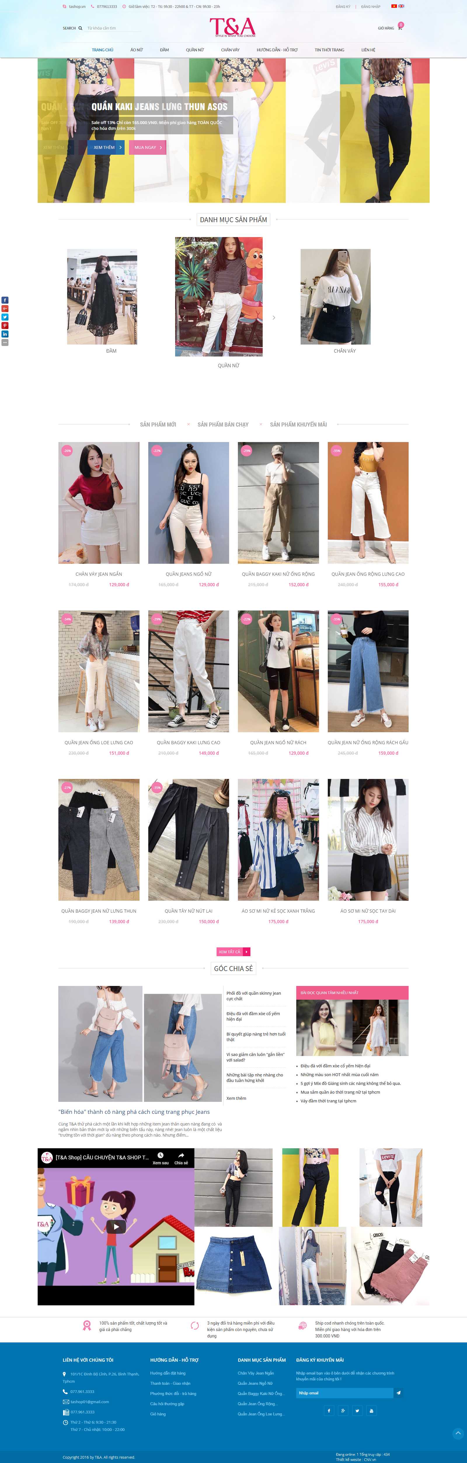 Thiết kế Web shop thời trang tashop.vn