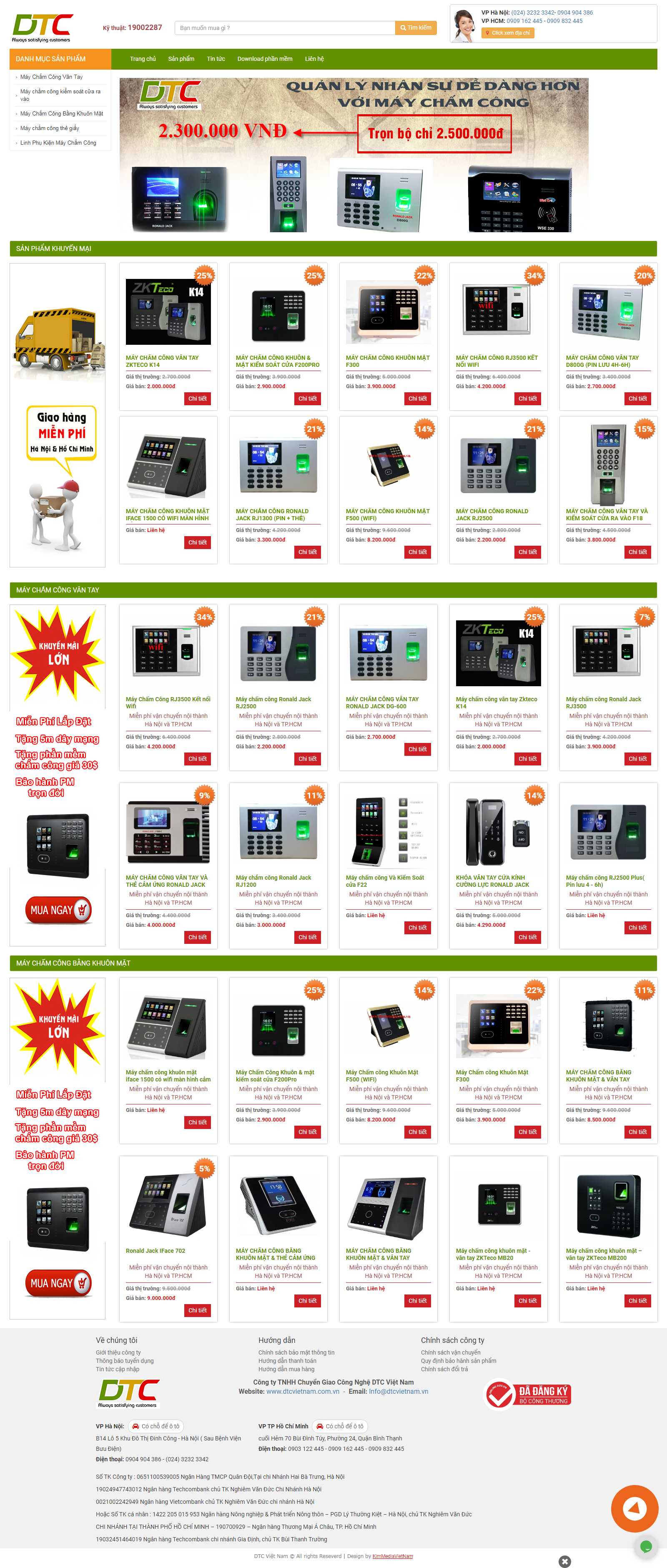 Thiết kế Web máy chấm công thegioimaychamcong.net