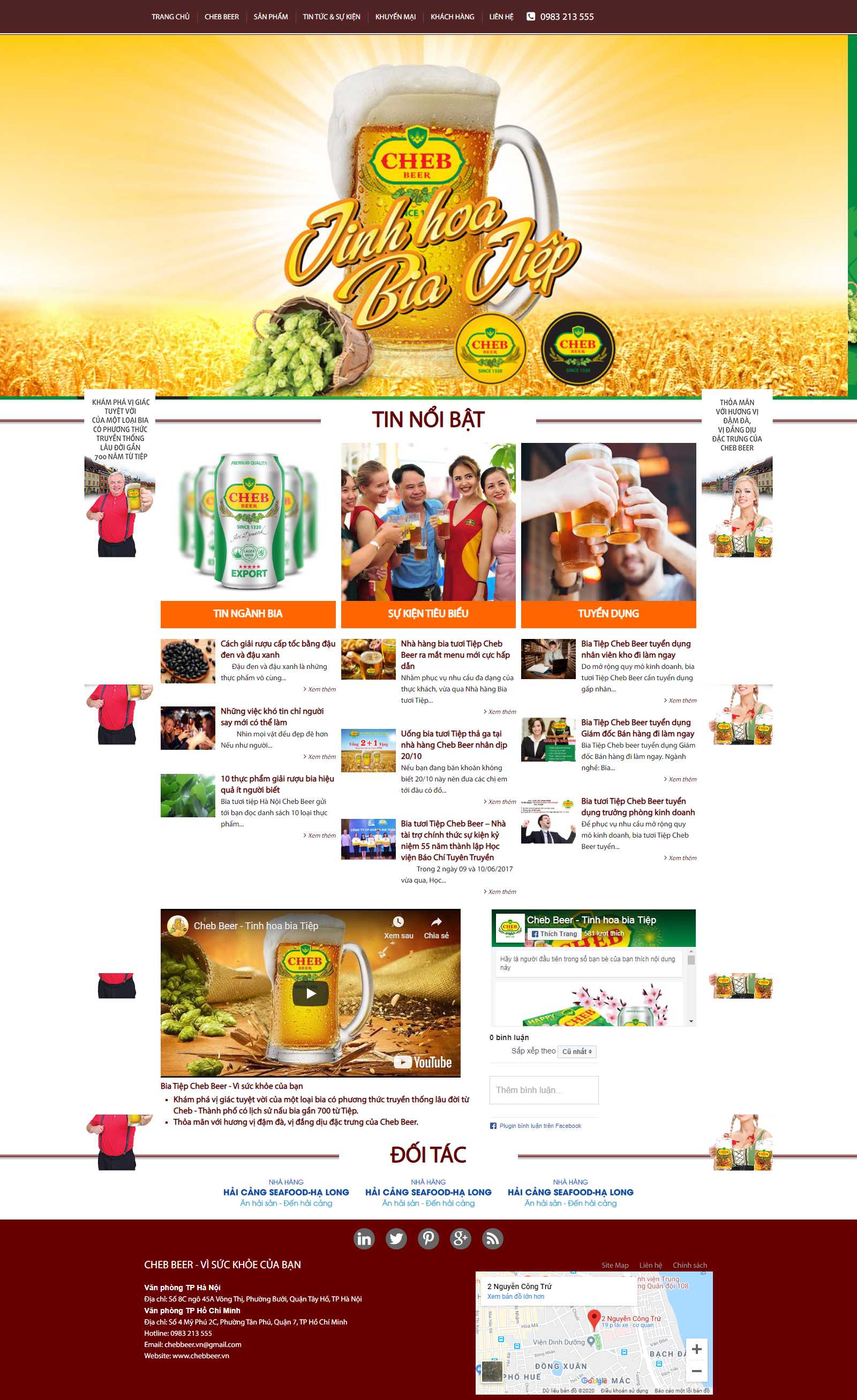 Thiết kế Web quán bia chebbier.vn