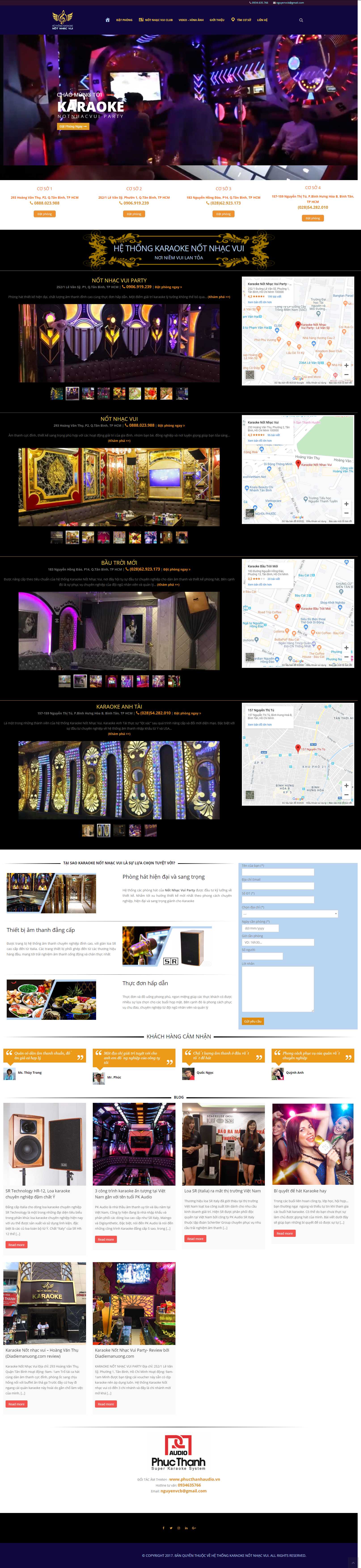 Thiết kế Web quán karaoke karaokenotnhacvui.com.vn