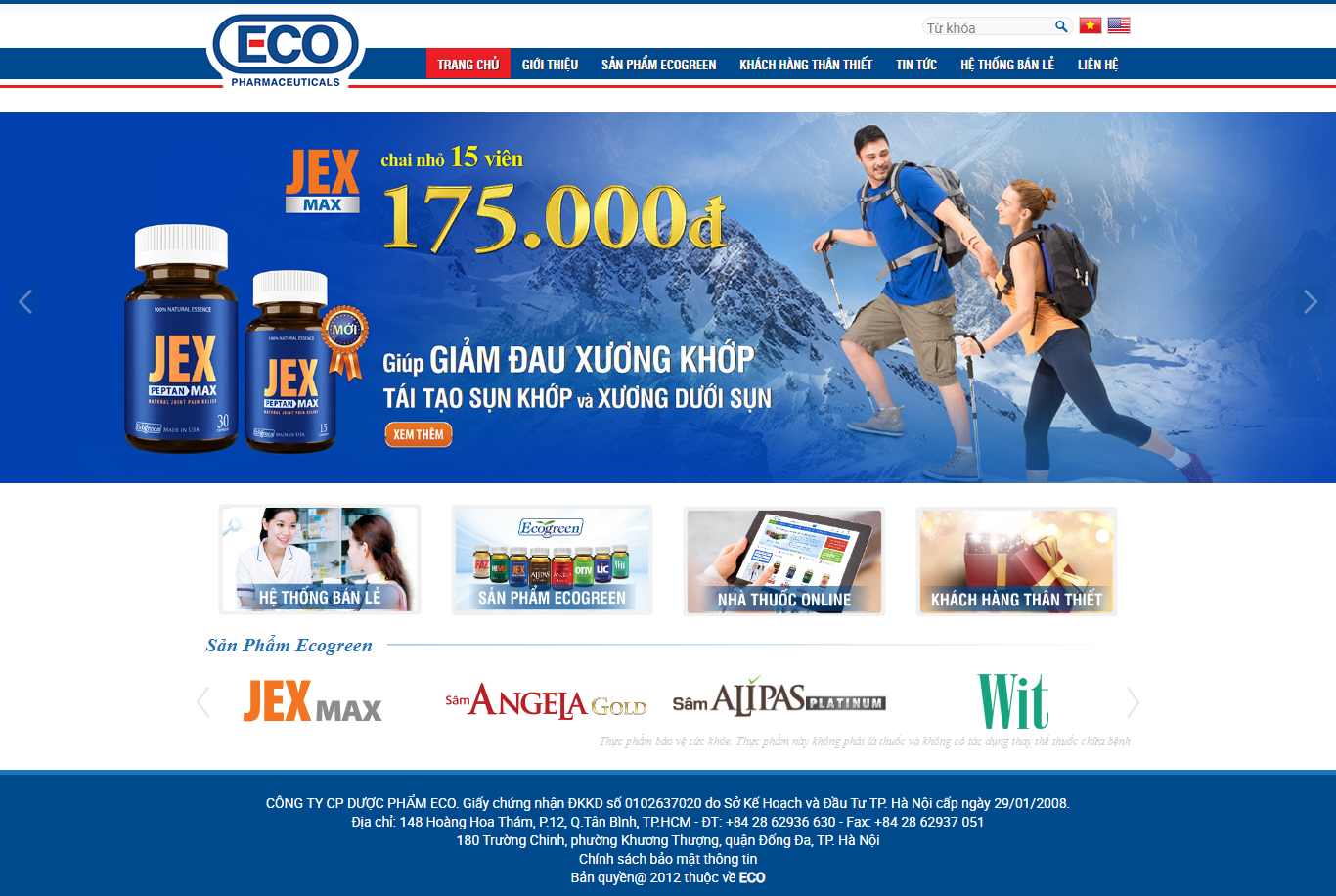 Thiết kế Web dược phẩm ecopharma.com.vn