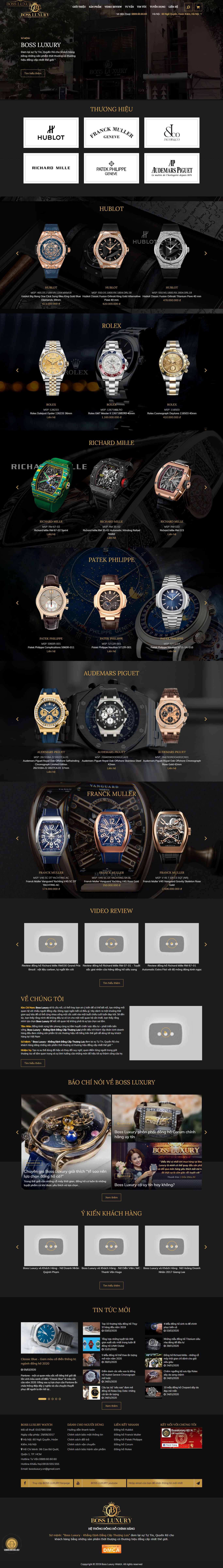 Thiết kế Web đồng hồ bossluxurywatch.vn
