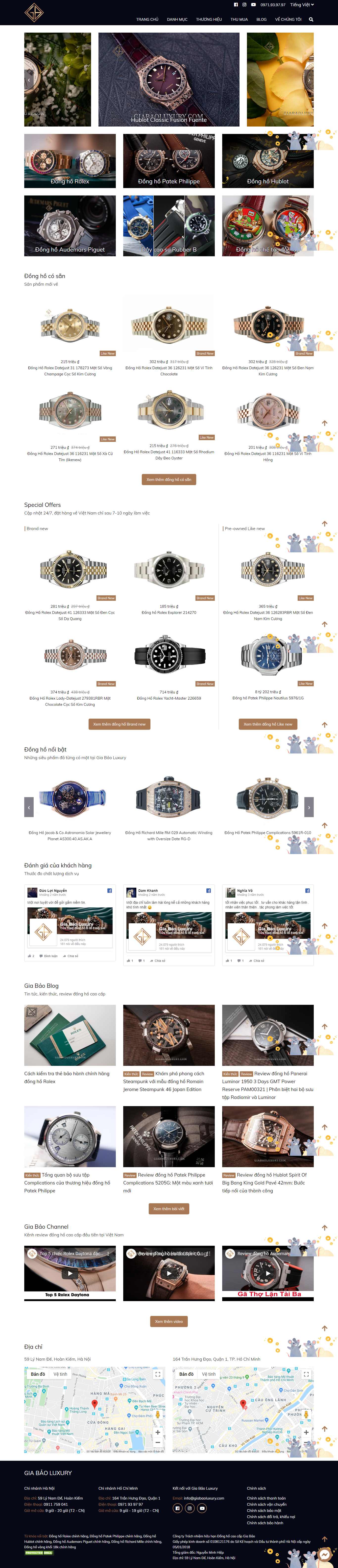 Thiết kế Web đồng hồ giabaoluxury.com