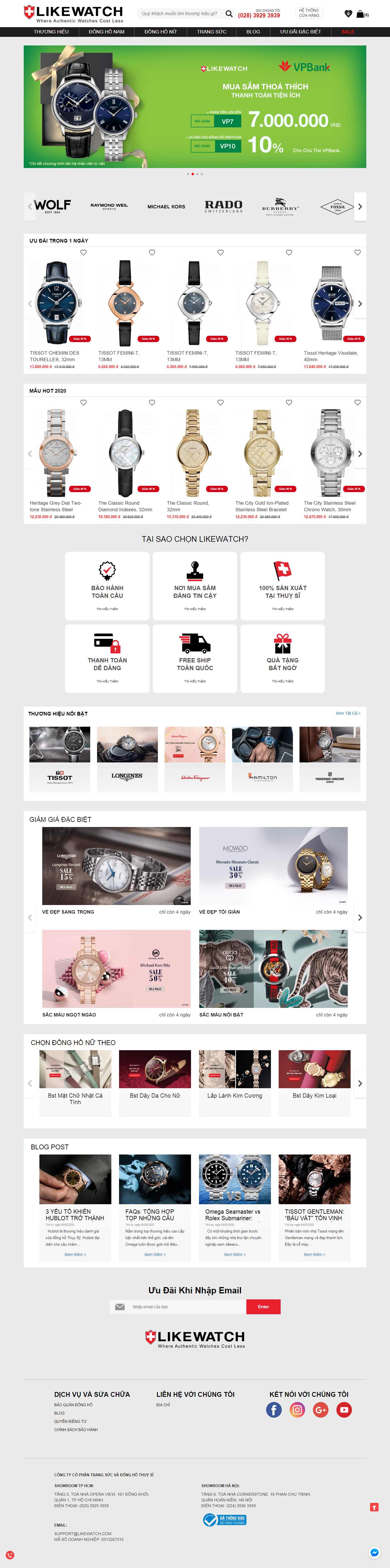 Thiết kế Web đồng hồ likewatch.com