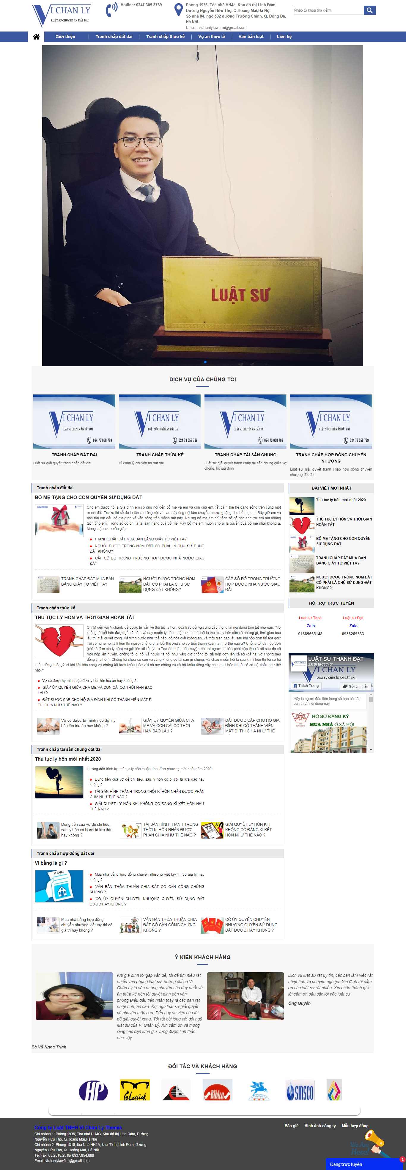 Thiết kế Web luật sư vichanly.com