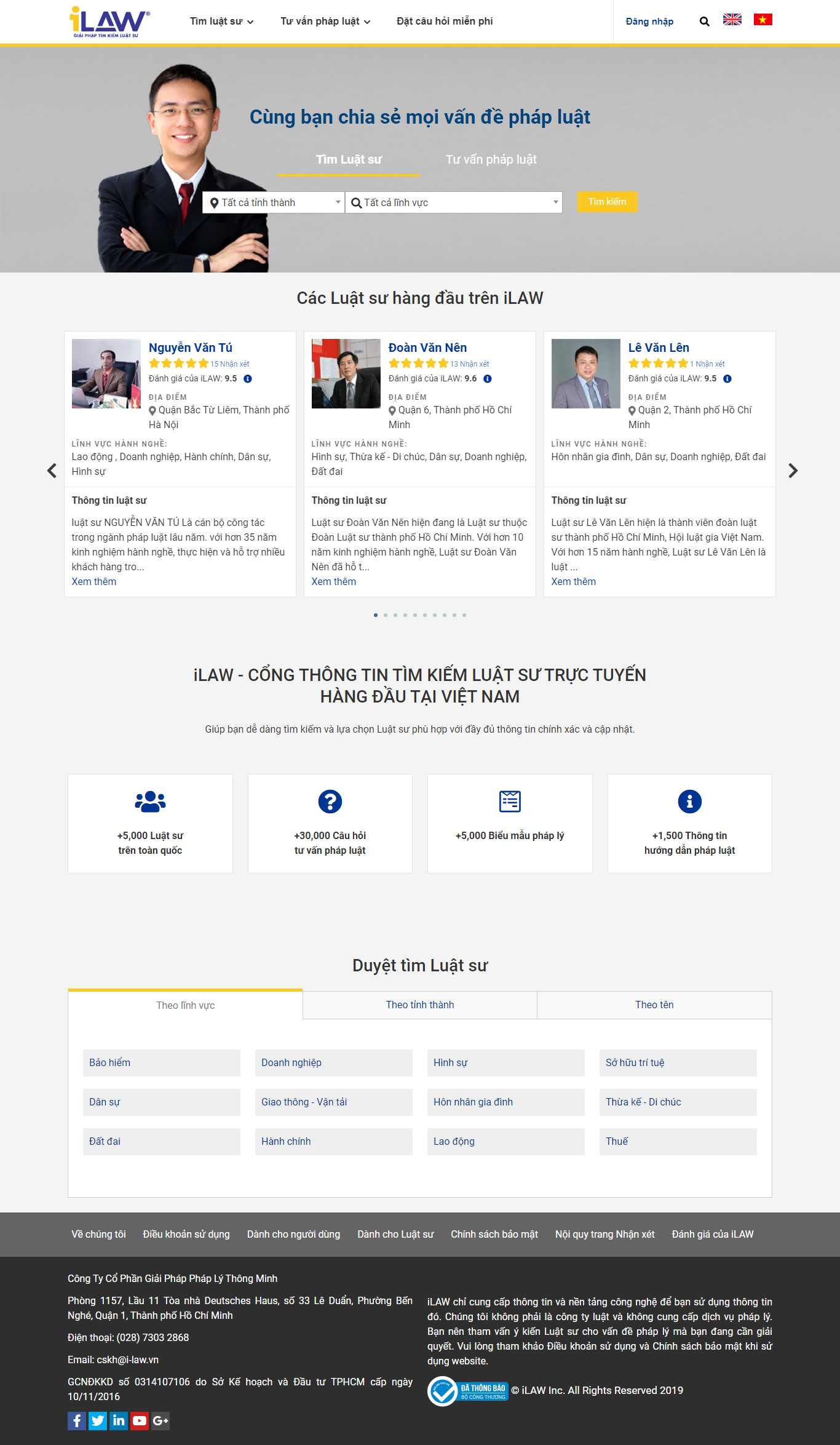 Thiết kế Web luật sư i-law.vn