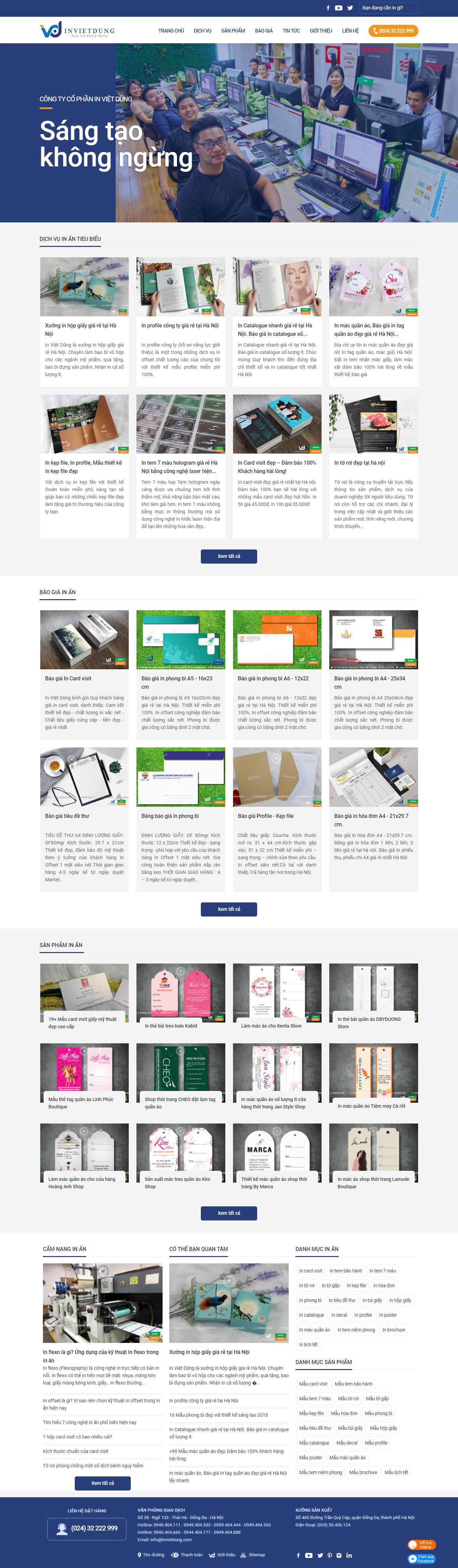 Thiết kế Web card visit invietdung.com