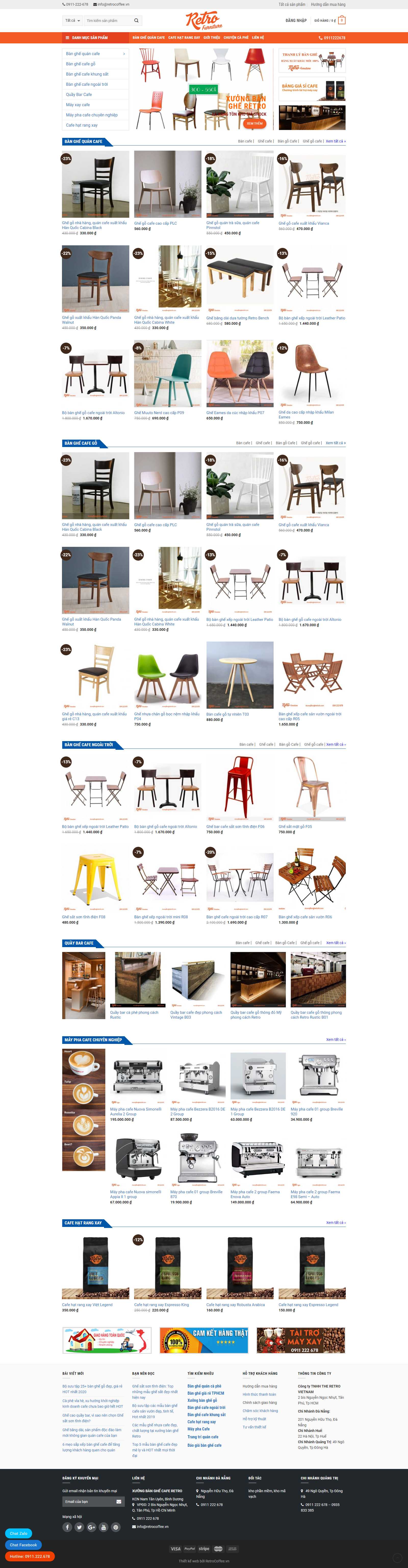 Thiết kế Web quán cafe xuongbanghecafe.com