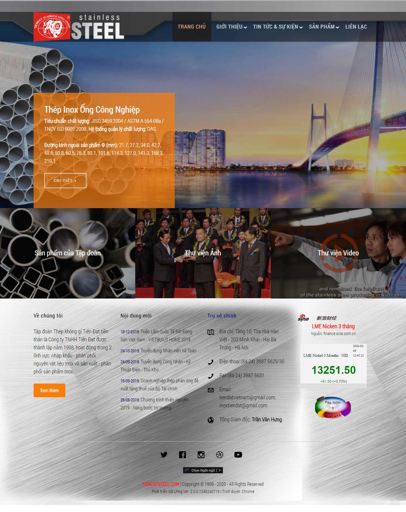 Thiết kế Web tập đoàn tổng công ty tiendatsteel.com