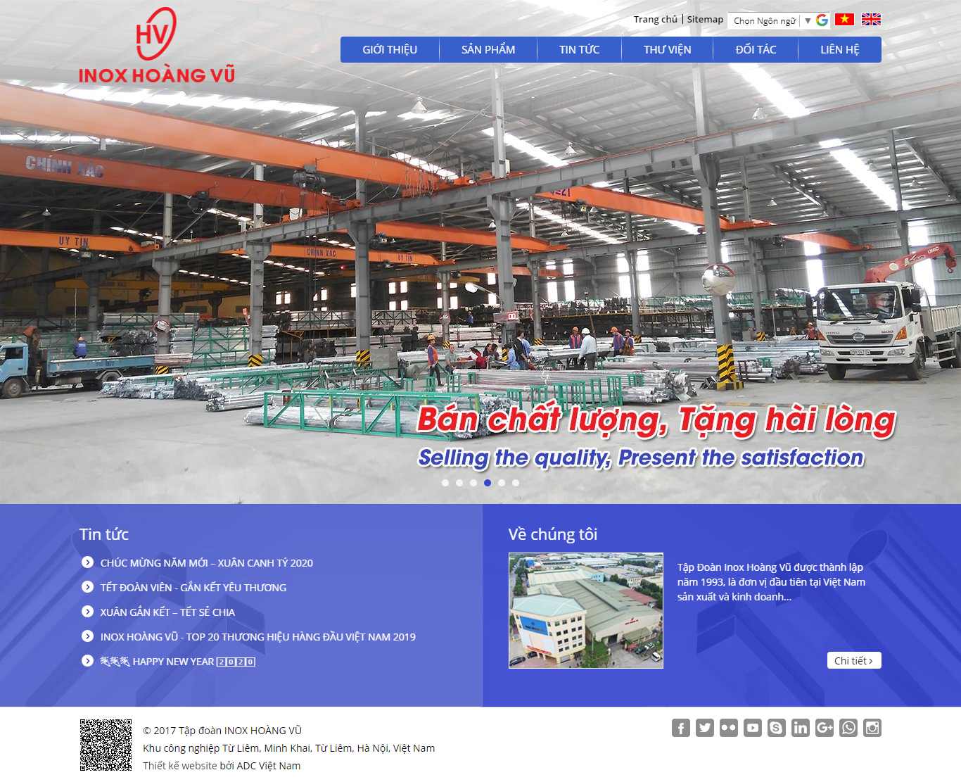 Thiết kế Web tập đoàn tổng công ty inoxhoangvu.com