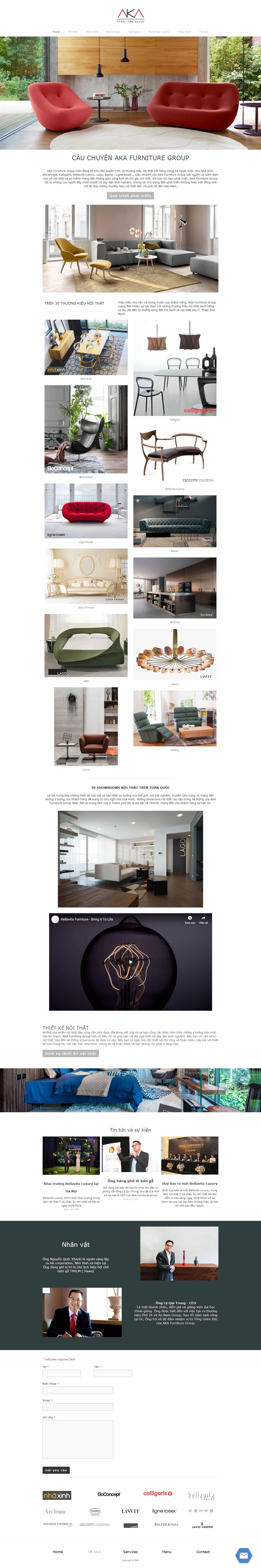 Thiết kế Web tập đoàn tổng công ty akafurniture.com.vn