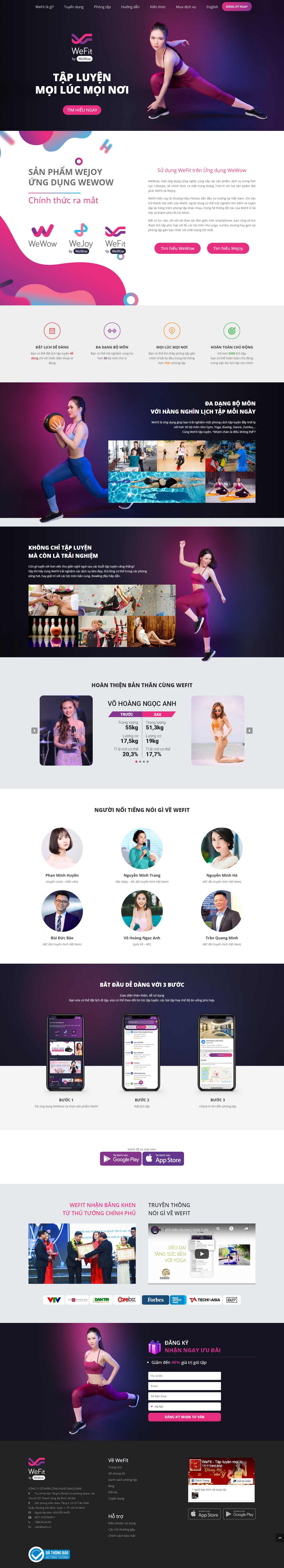 Thiết kế Web phòng tập fitness wefit.vn