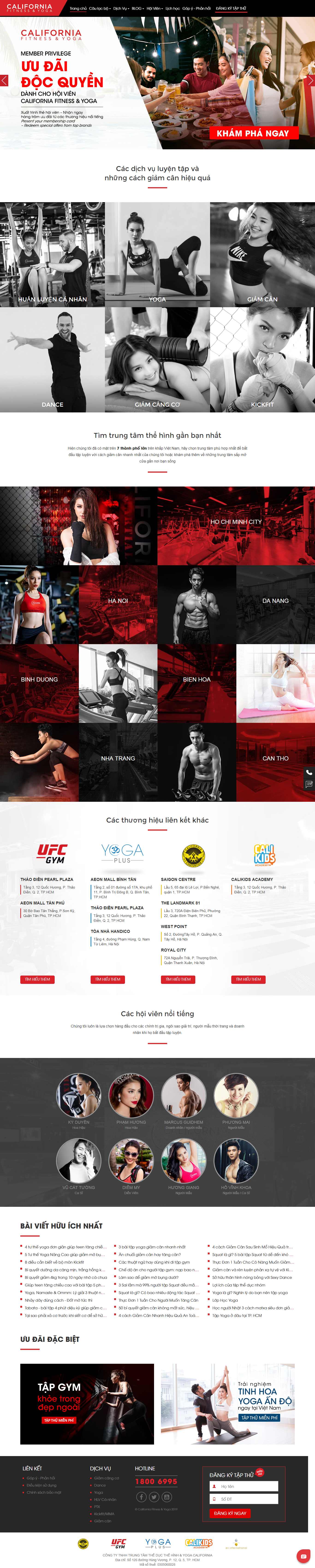 Thiết kế Web phòng tập fitness cfyc.com.vn