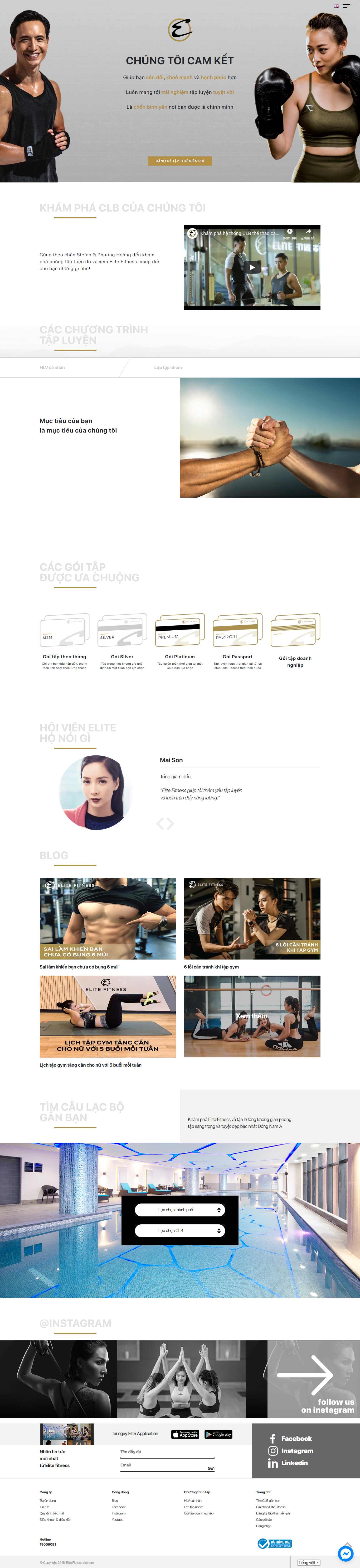 Thiết kế Web phòng tập fitness elitefitness.com.vn