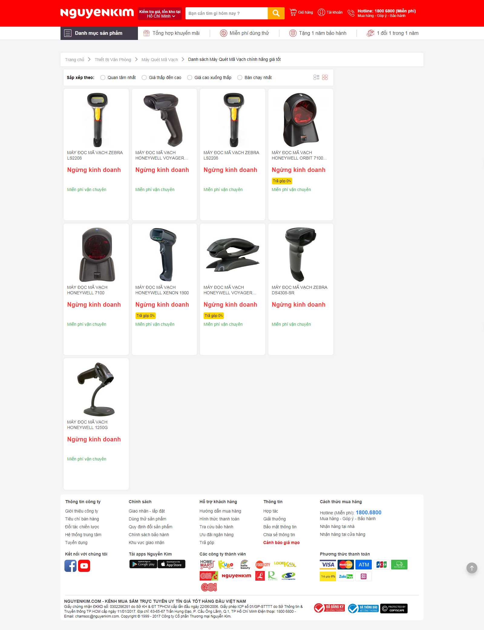 Thiết kế Web máy quét mã vạch nguyenkim.com