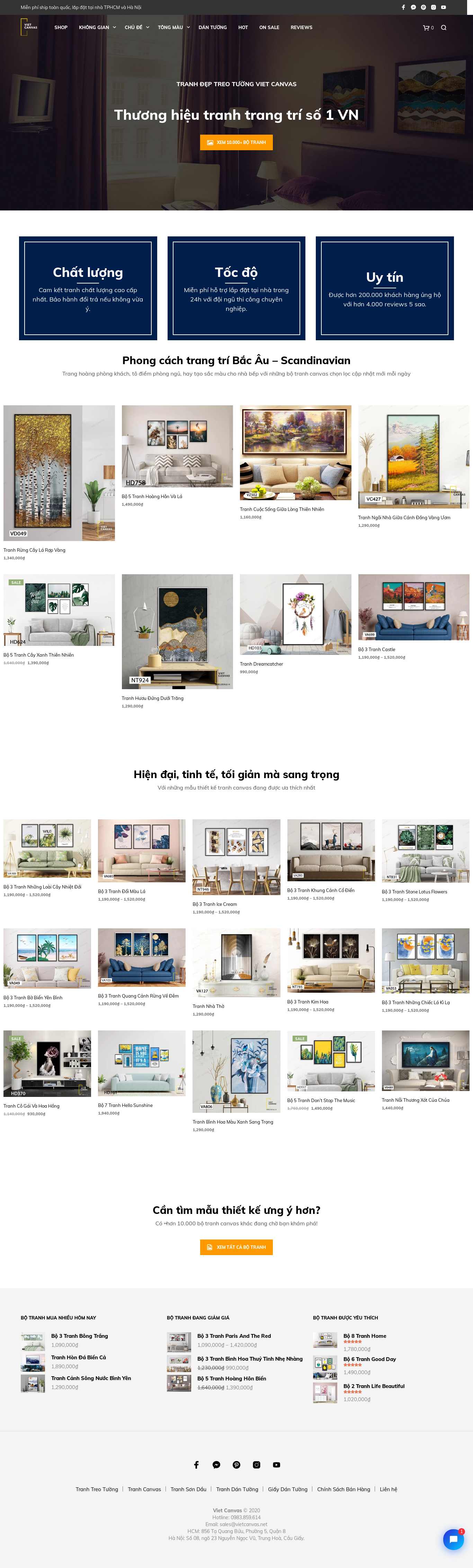 Thiết kế Web bán khung tranh ảnh vietcanvas.net