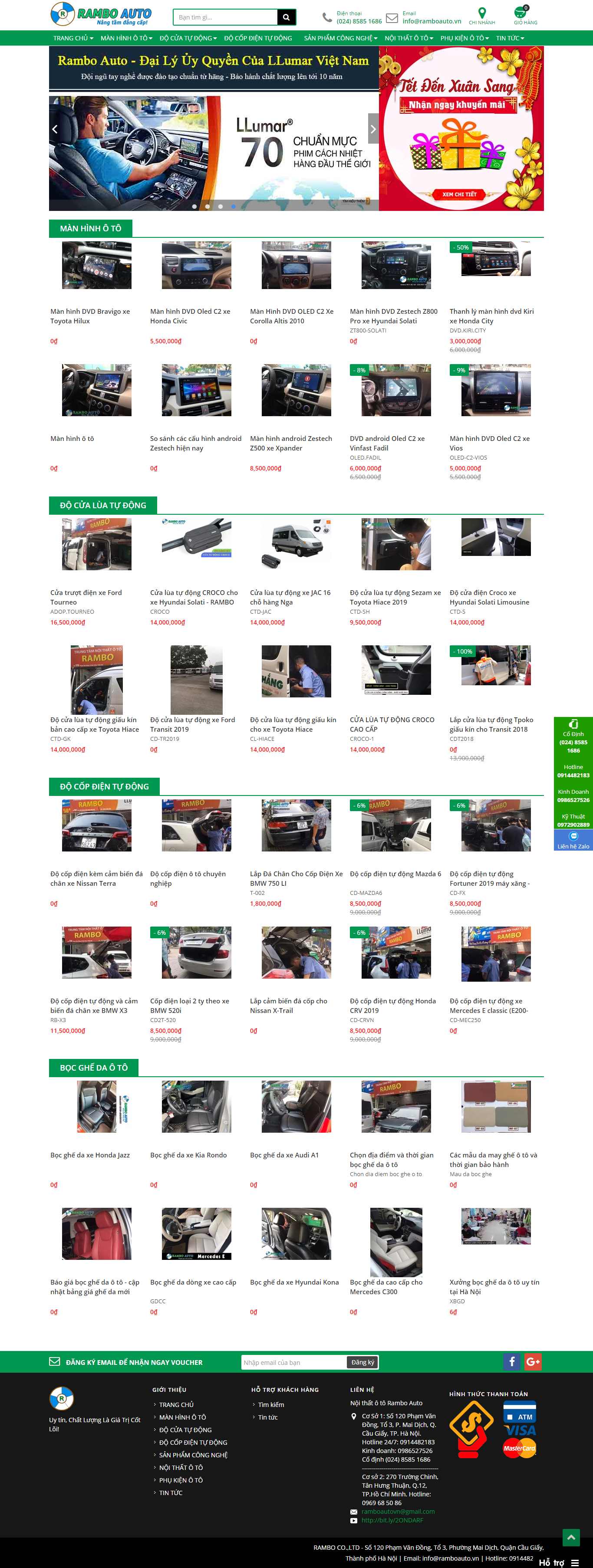 Thiết kế Web bán phụ kiện ô tô ramboauto.vn