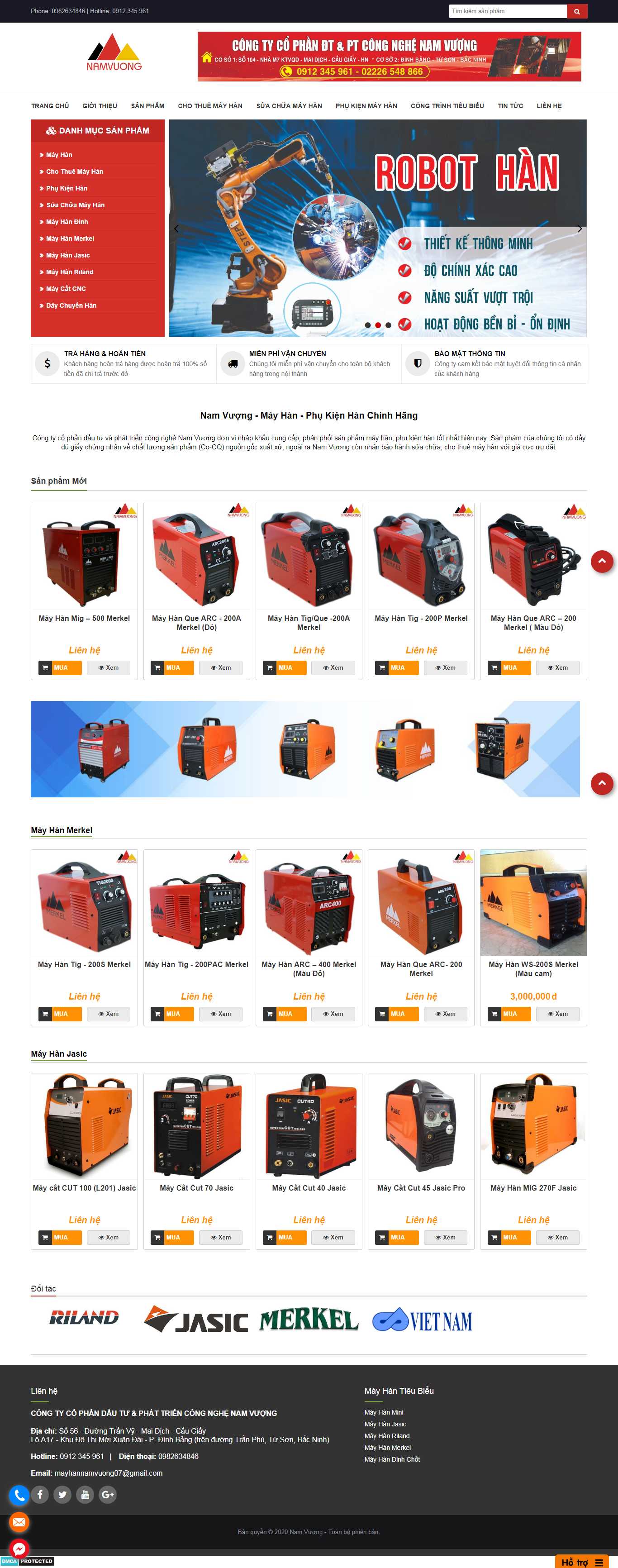 Thiết kế Web bán máy hàn mini mayhannamvuong.com