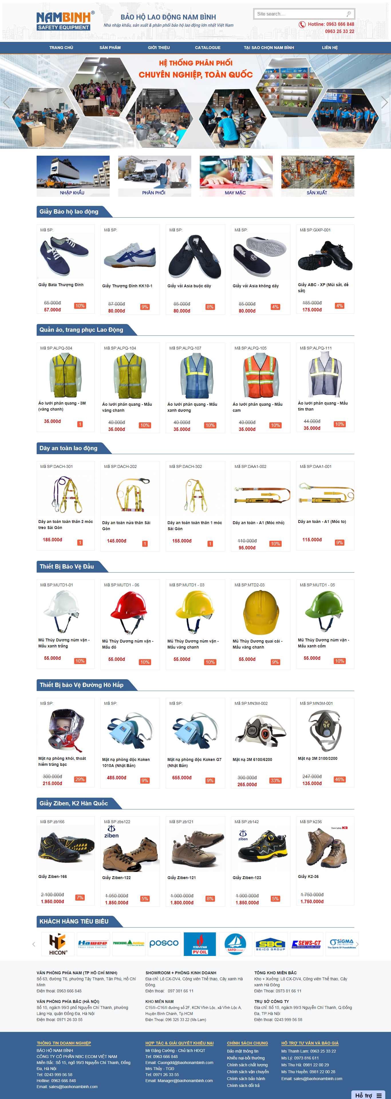 Thiết kế Web giày bảo hộ baohonambinh.vn