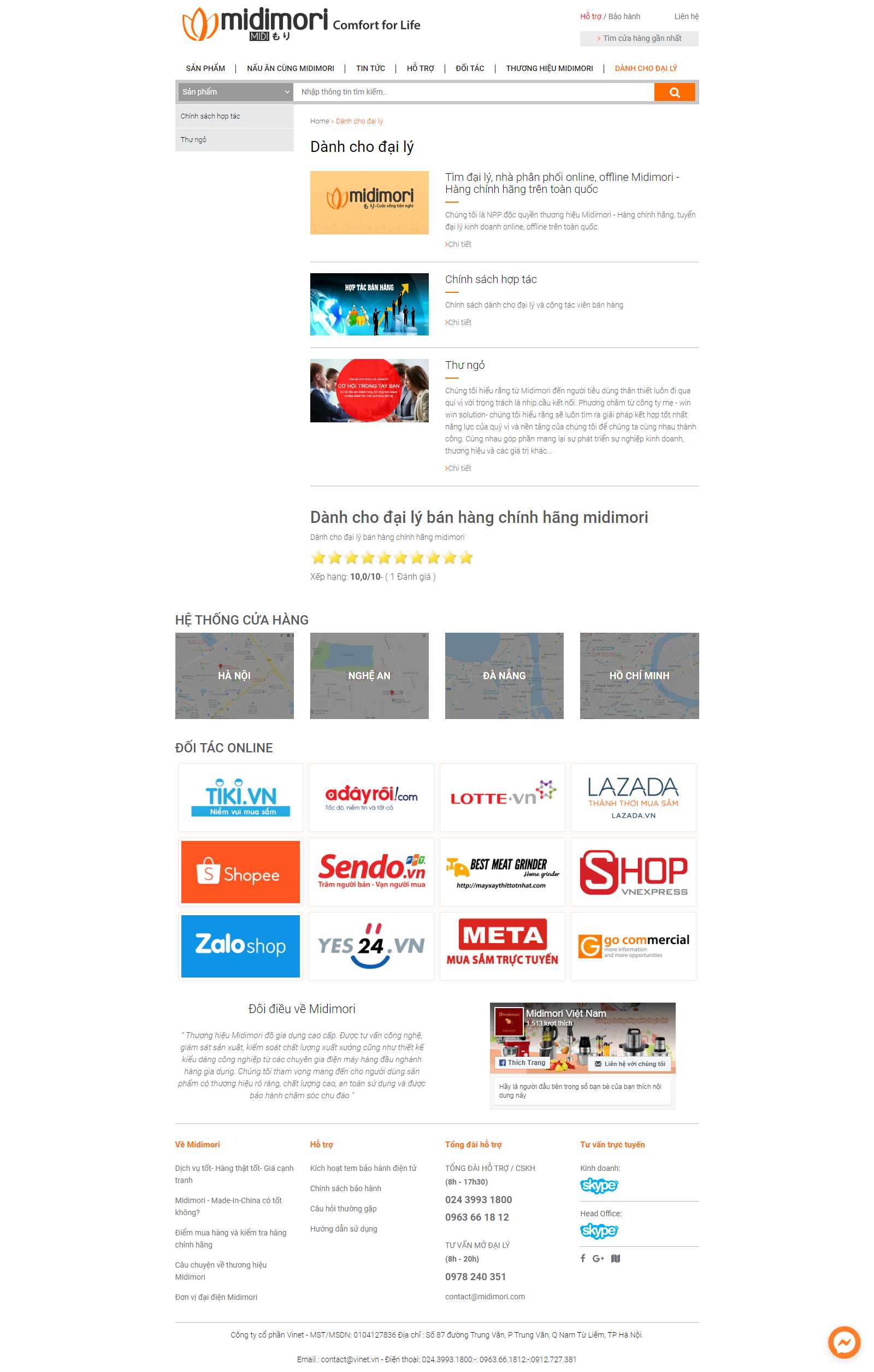 Thiết kế Web nhà phân phối midimori.vn