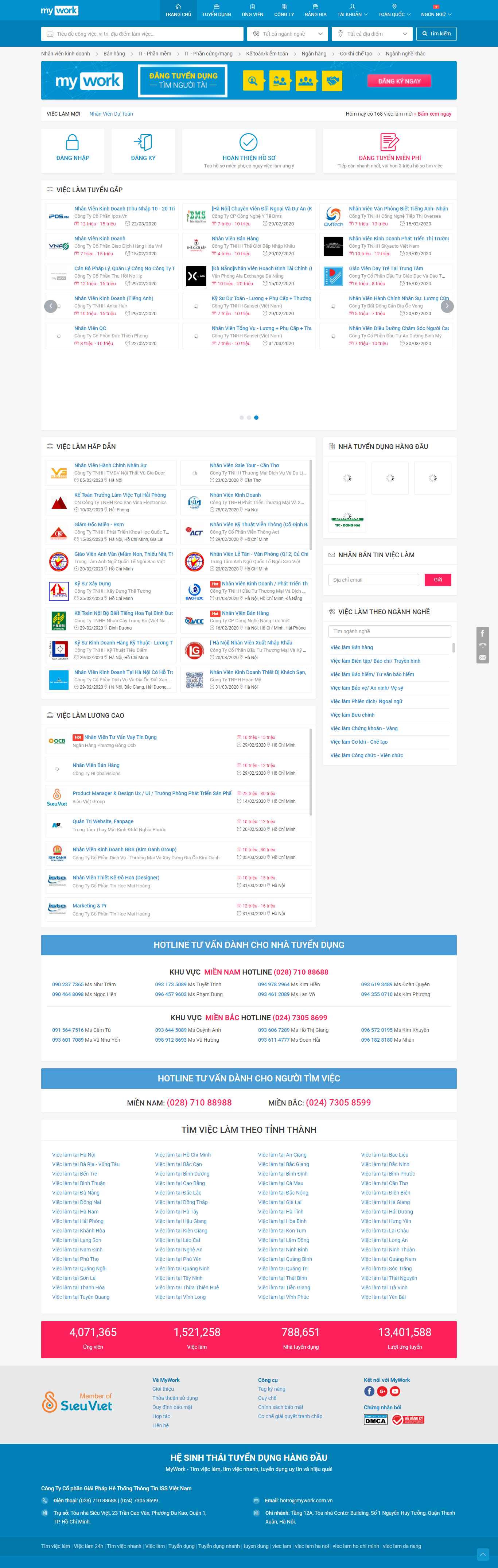 Thiết kế Web tuyển dụng  việc làm mywork.com.vn