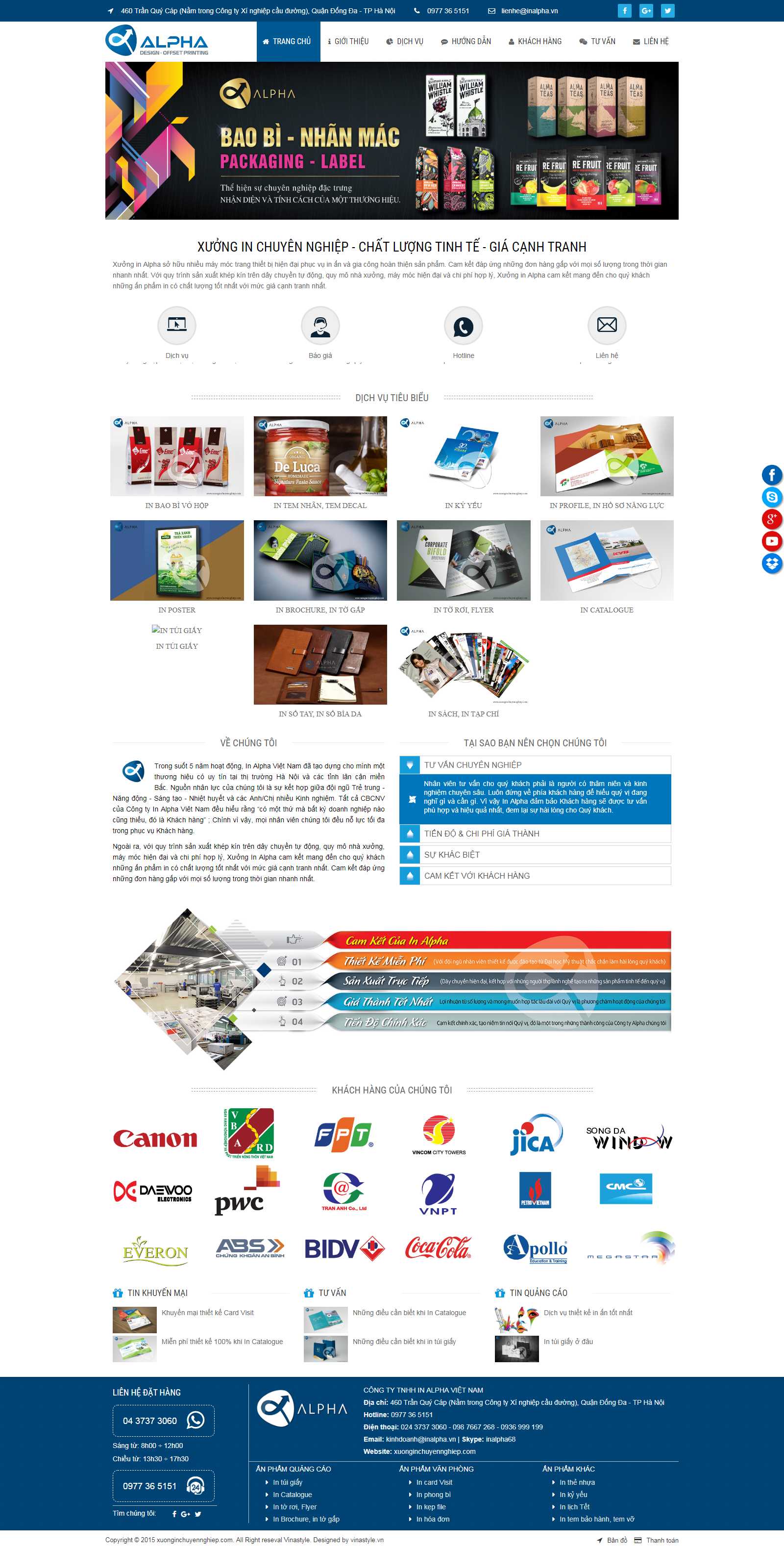 Thiết kế Web catalogue xuonginchuyennghiep.com