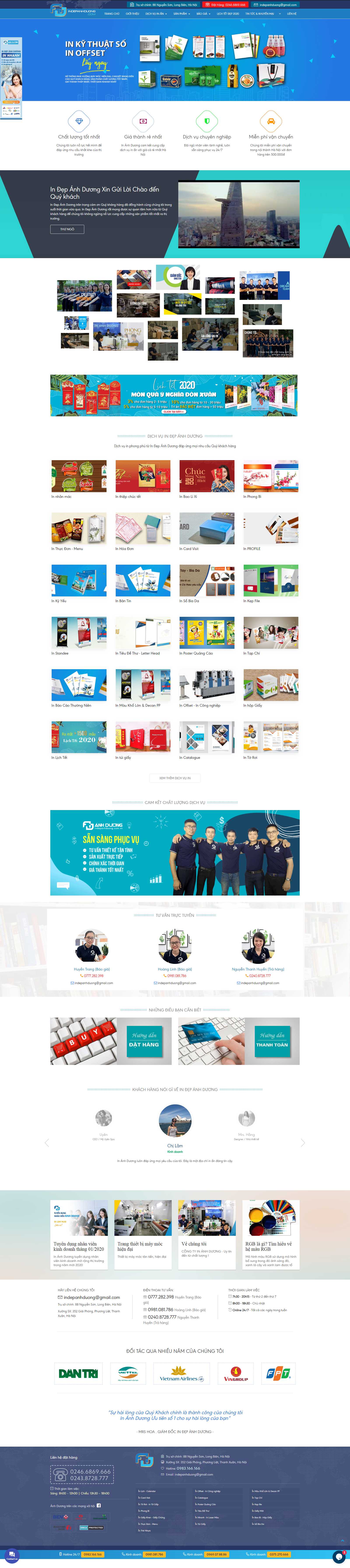 Thiết kế Web catalogue indepanhduong.com