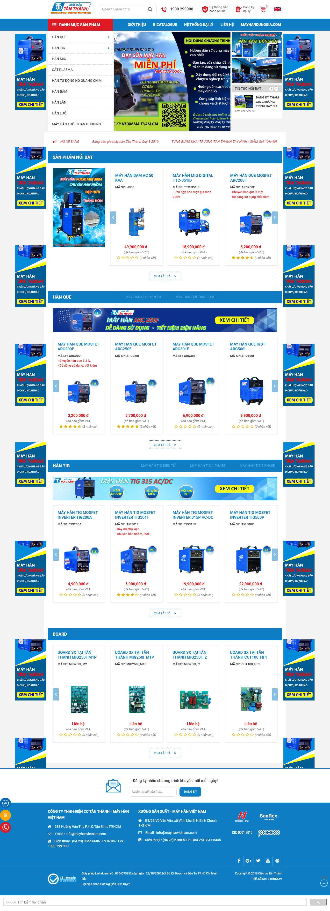 Thiết kế Web bán máy  hàn mayhanvietnam.com